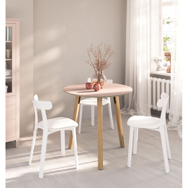 OTTO products Esstisch »Tables«, Füße aus Eiche massiv, mit schöner  Linoleum Beschichtung bestellen | BAUR