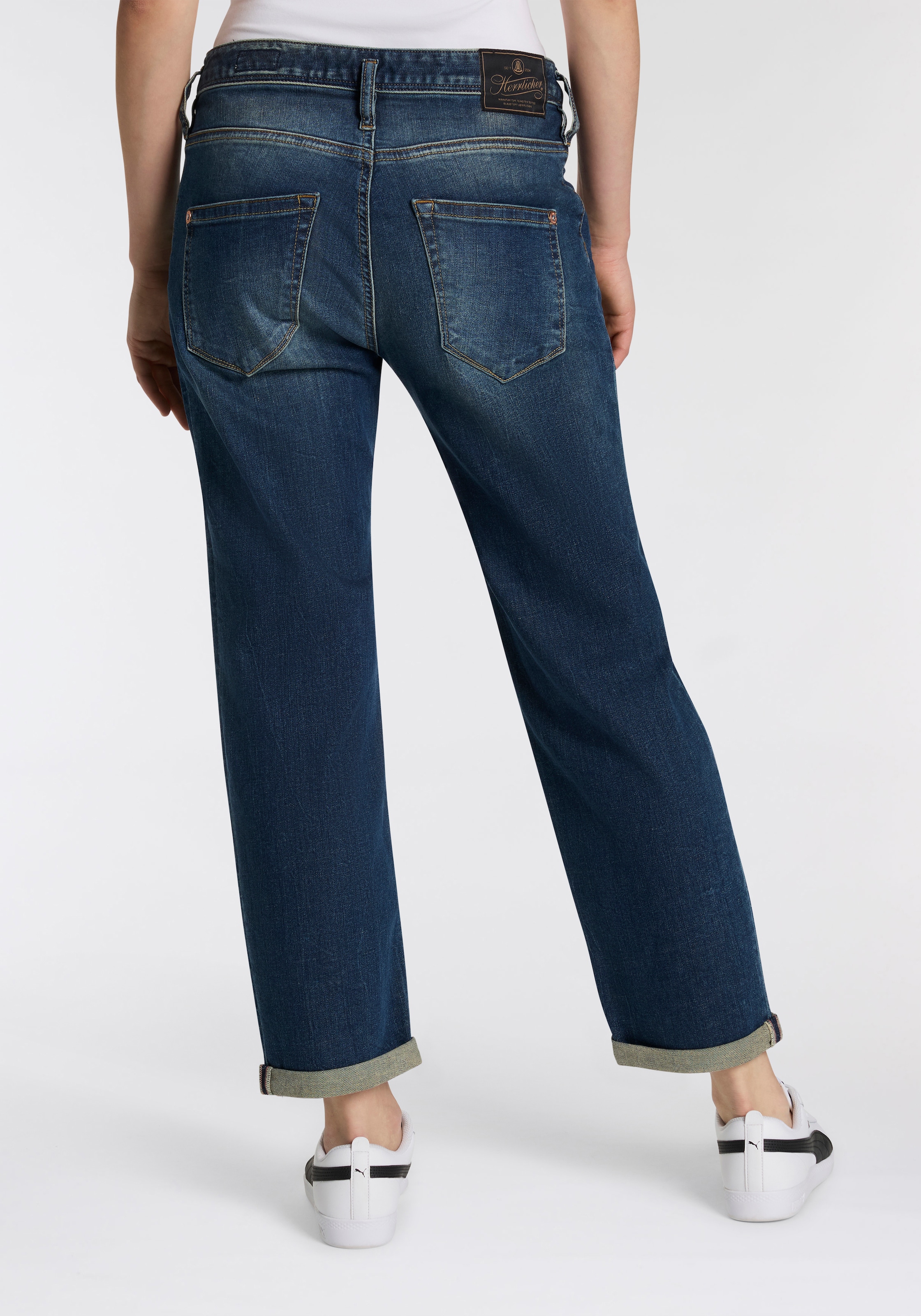 Herrlicher Boyfriend-Jeans »Shyra Tap Organic Denim«, mit halbverdeckter Knopfleiste