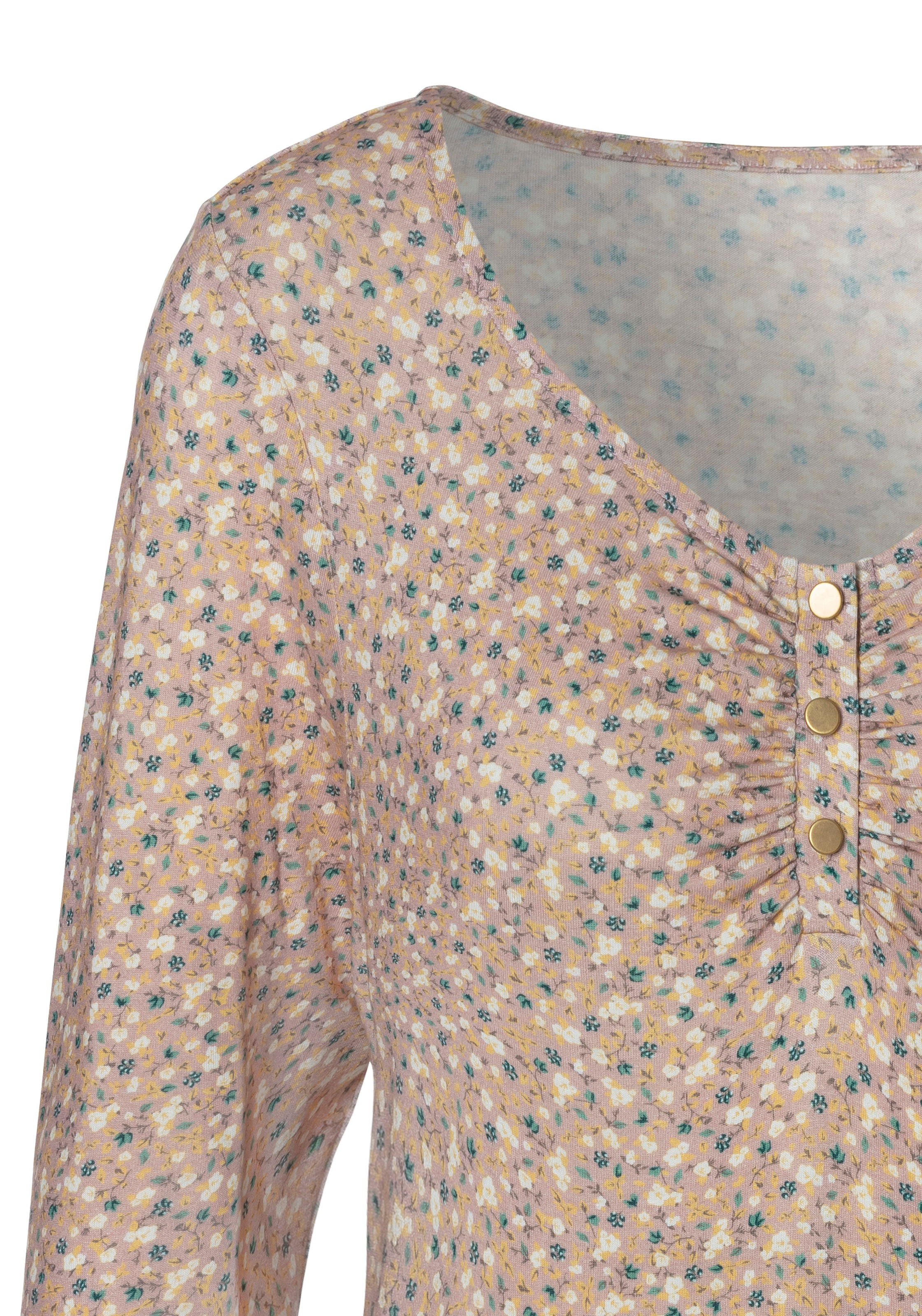 Vivance 3/4-Arm-Shirt »mit kurzer Zierknopfleiste«, (2er-Pack), aus weichem Viskose-Stretch