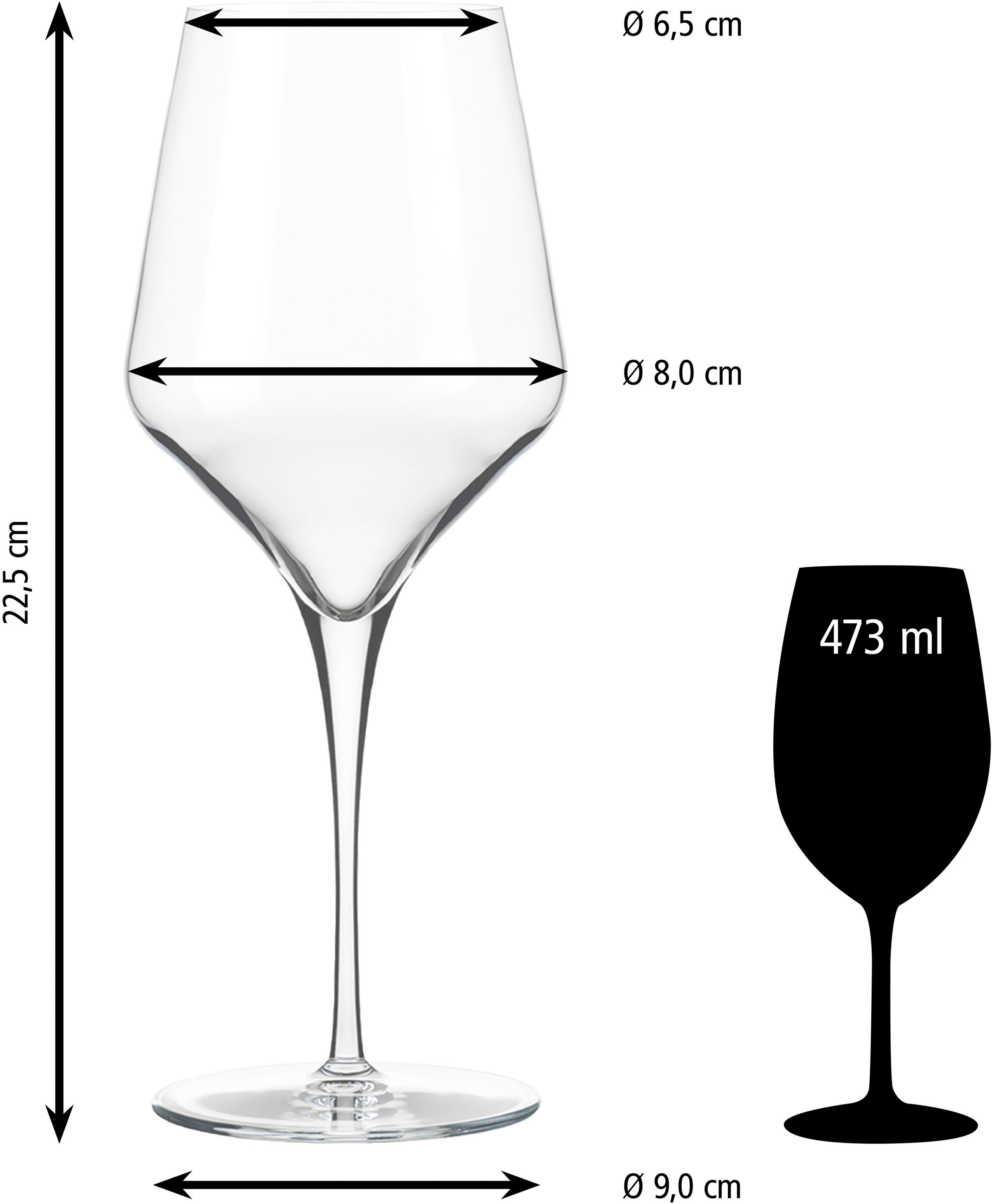 LIBBEY Weinglas »Libbey 12er Set -PRISM-«, (Set, 12 tlg.), 473 ml, hochwertig verarbeitet, im modernen Design