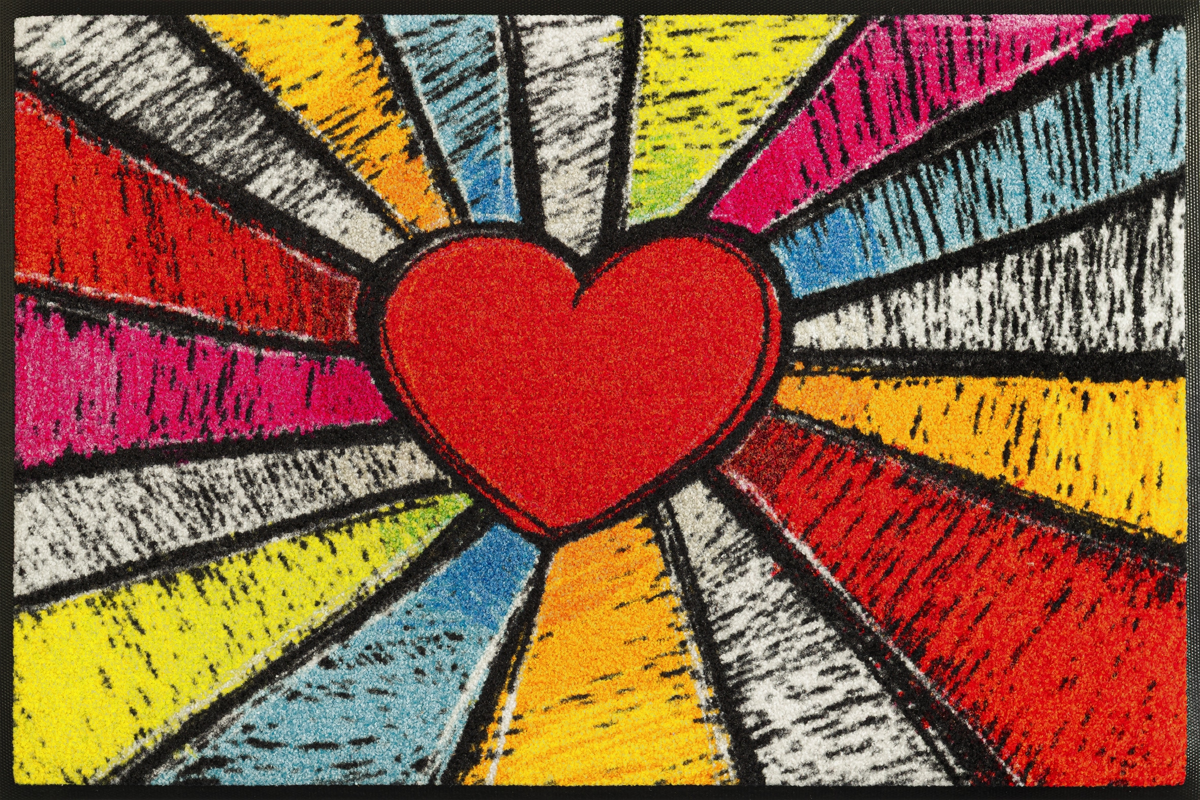 wash+dry by Kleen-Tex Fußmatte "Pop Art Heart" rechteckig 7 mm Höhe