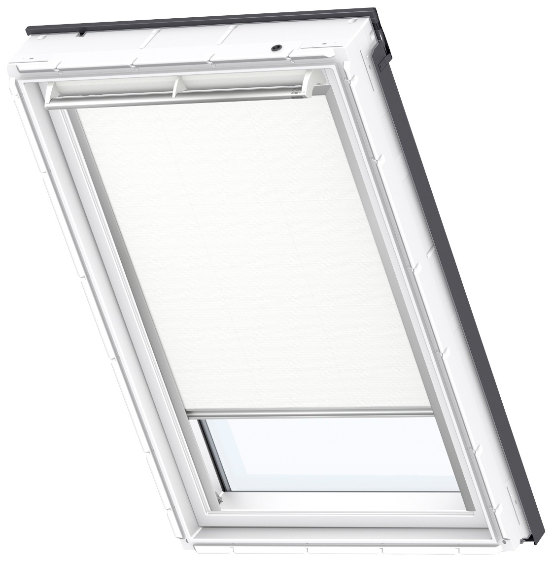 VELUX Verdunklungsrollo "DKL CK06 1025S", verdunkelnd, Verdunkelung, ohne Bohren, in Führungsschienen, alufarbene Führun