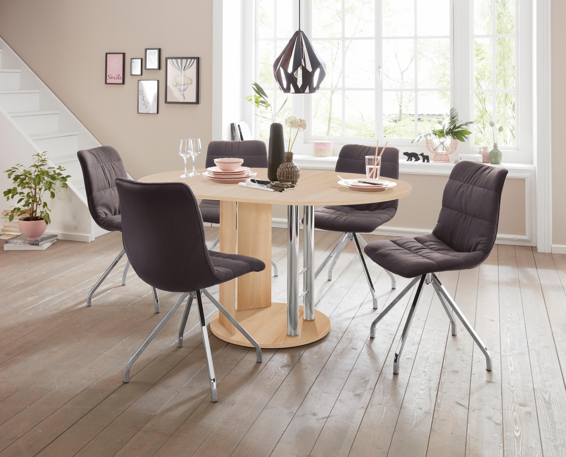 Home affaire Säulen-Esstisch »Rondell«, Breite 105-145 cm