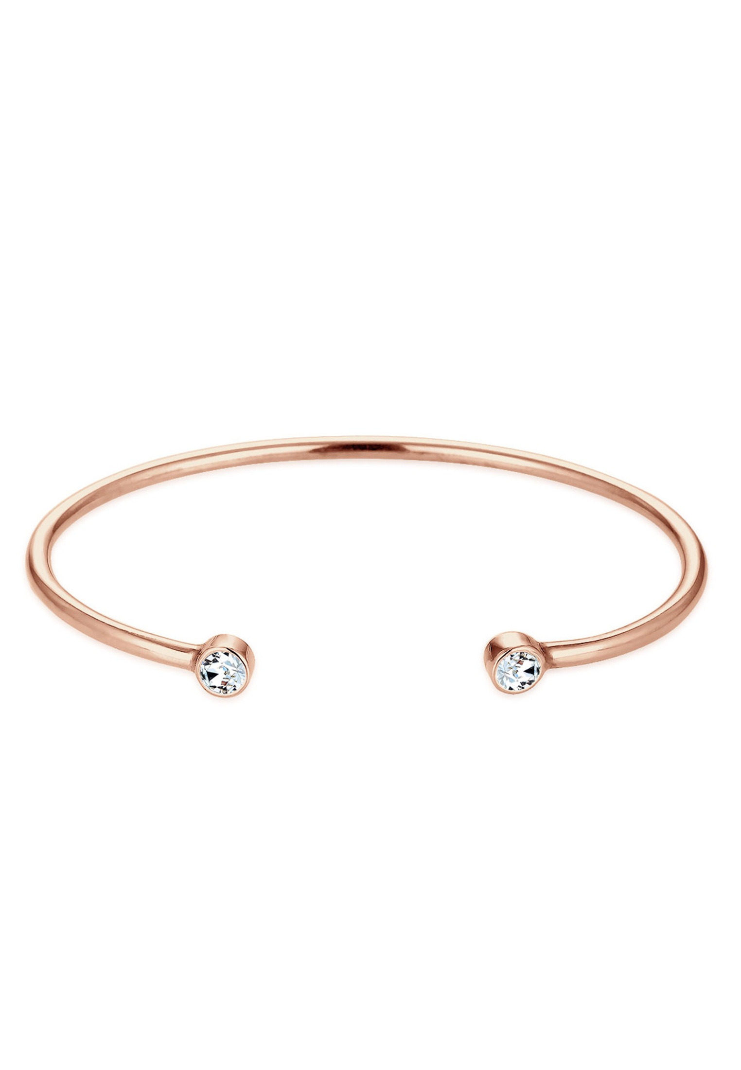 Armreif ELLI "Armreif Weiß 925 Sterling Silver, mit Kristallen von Swarovski", rosa (rosegold), Armbänder, Damen, 17cm,mit Stein, Silber 925 (Sterlingsilber), Armreif