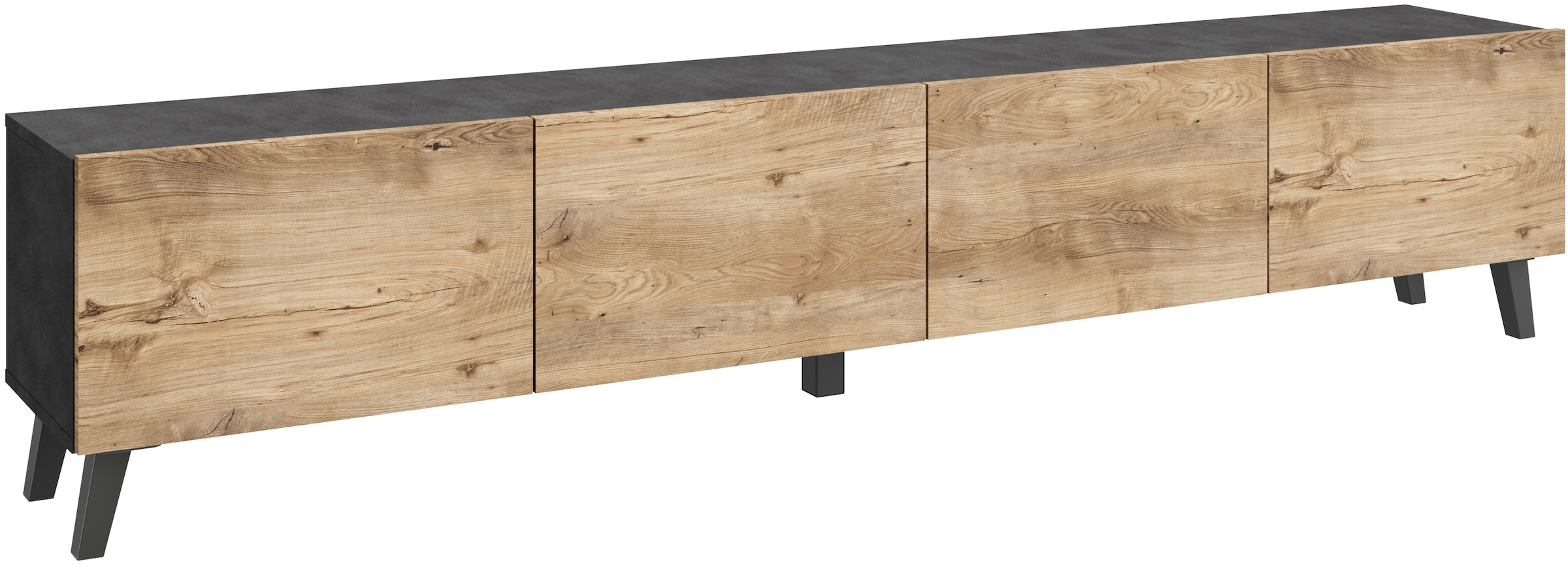 Home affaire Lowboard »LOWBOARD PHUKET II,  TV-Kommode Breite 190cm« 1 Stk. tlg. Modernes, griffloses Design mit 4 Klappen in eleganten, matten Farben