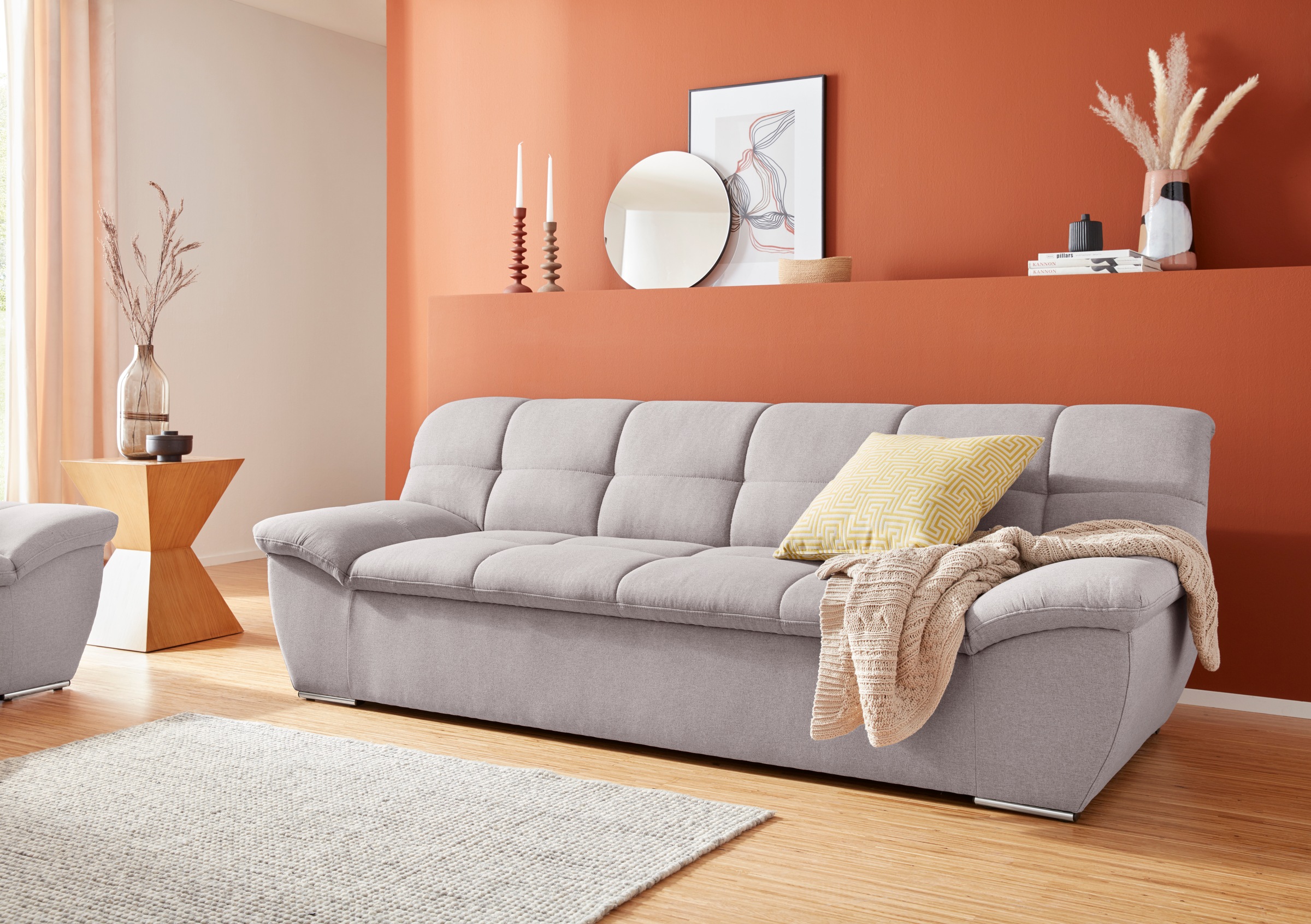 DOMO collection 3-Sitzer "Lagoa, moderne Sitzheftung, bequem und komfortabe günstig online kaufen