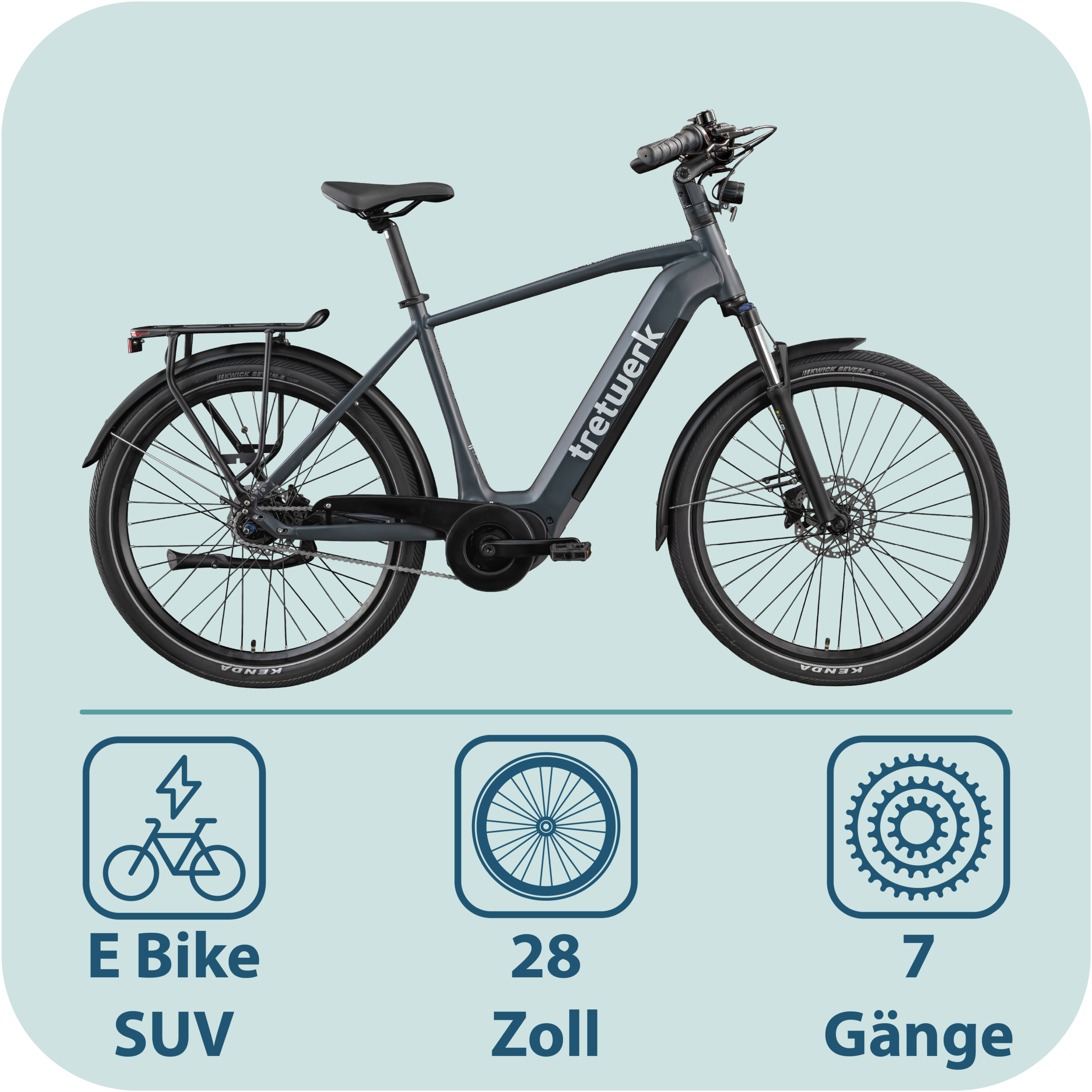 Tretwerk "Amber Nexus" 7 Gang Nabenschaltung Mittelmotor 250 W