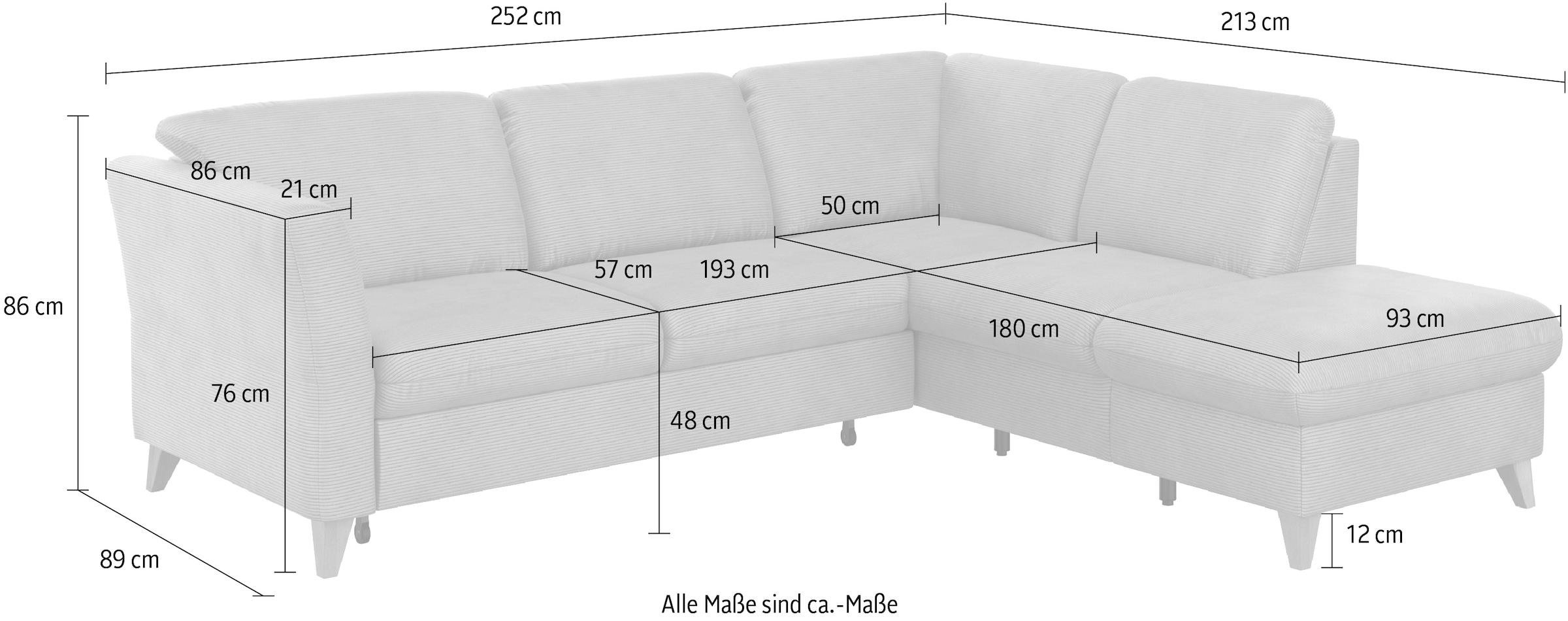 Home affaire Ecksofa »Trelleborg L-Form«, wahlweise mit Bettfunktion und Bettkasten, inkl. Federkern-Polsterung