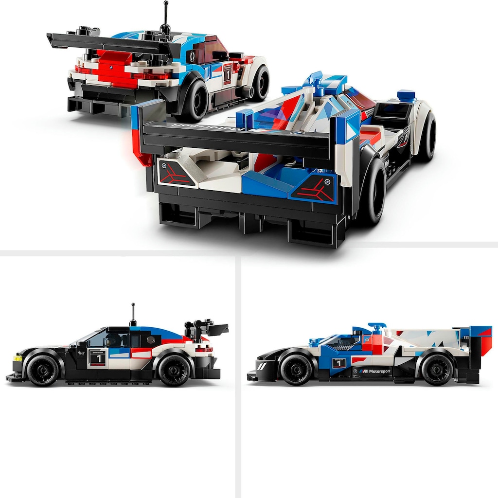 LEGO® Konstruktionsspielsteine »BMW M4 GT3 & BMW M Hybrid V8 Rennwagen (76922), LEGO® Speed Champions«, (676 St.)