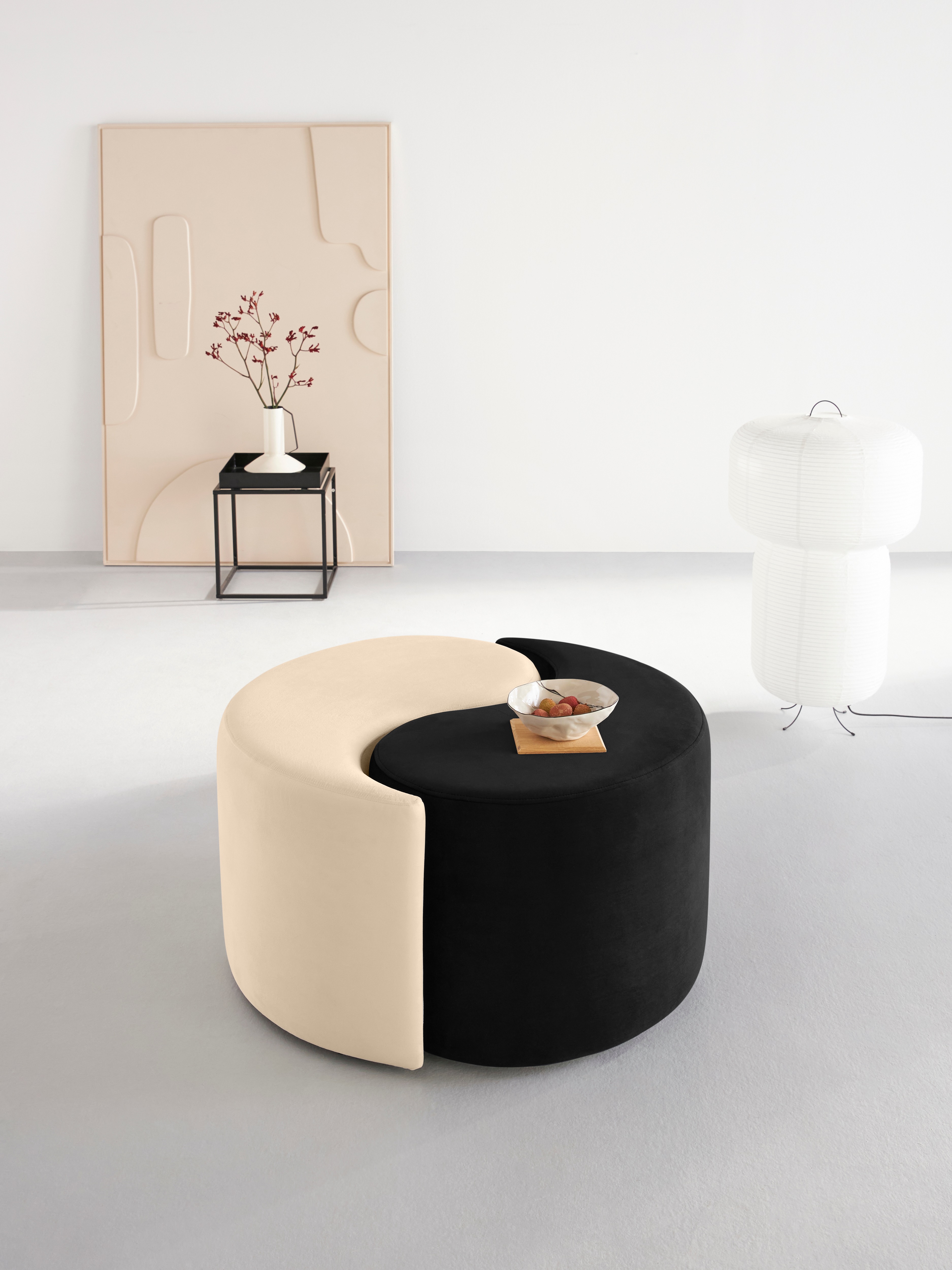Thumbnail - Home affaire Polsterhocker "Yin&Yang Durchmesser 82cm", 2teilig, einzeln stellbar oder Yin-Yang-Optik