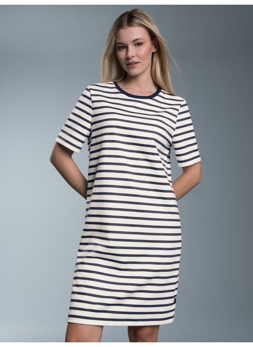 Trigema Jerseykleid "TRIGEMA Sweatkleid mit Ringelmuster" 1 Stk. tlg. günstig online kaufen