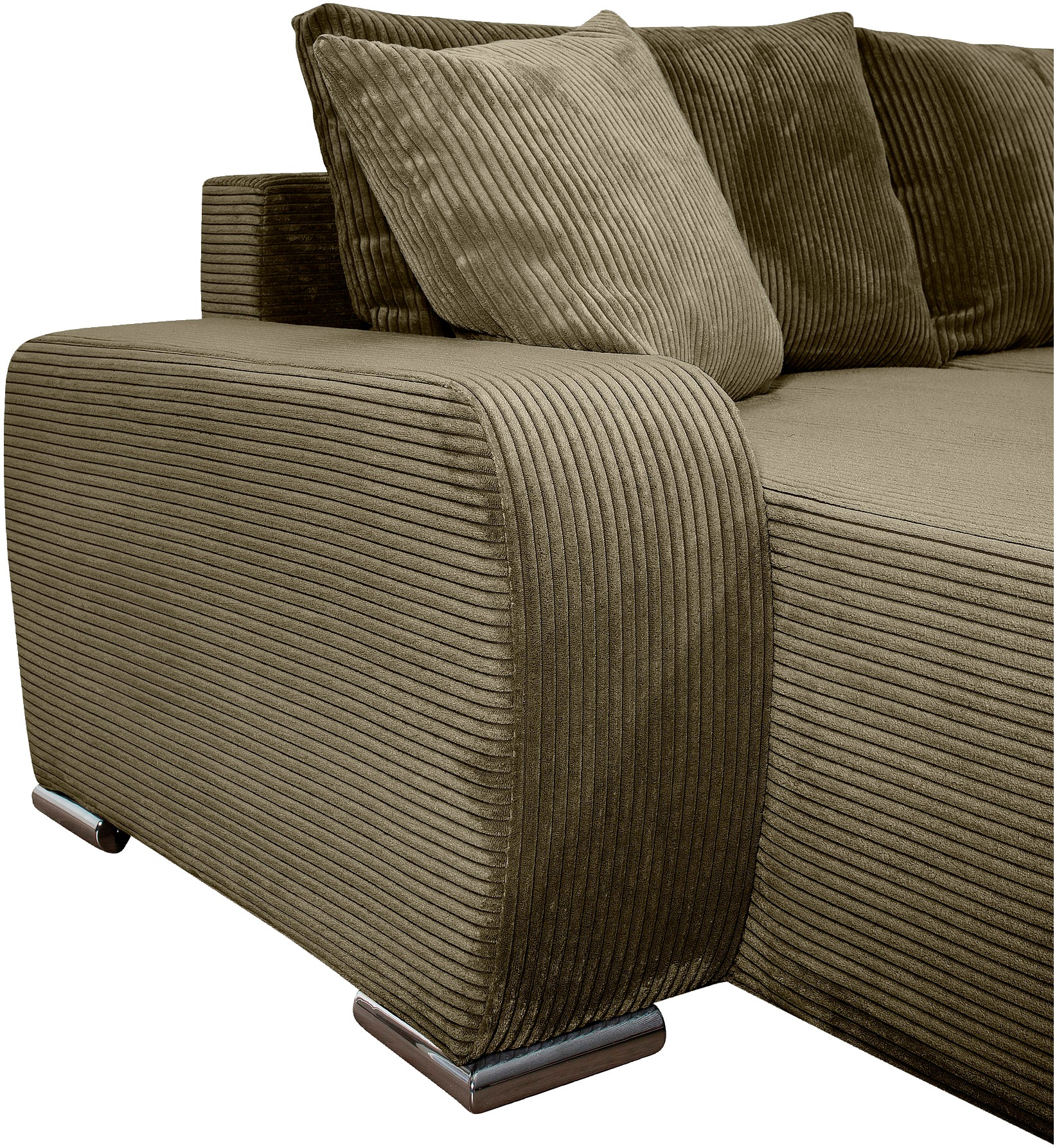COLLECTION AB Wohnlandschaft »Paola U-Form«, mit Schlaffunktion, Stauraum, Zierkissen und Bonnellfederkern, Cord