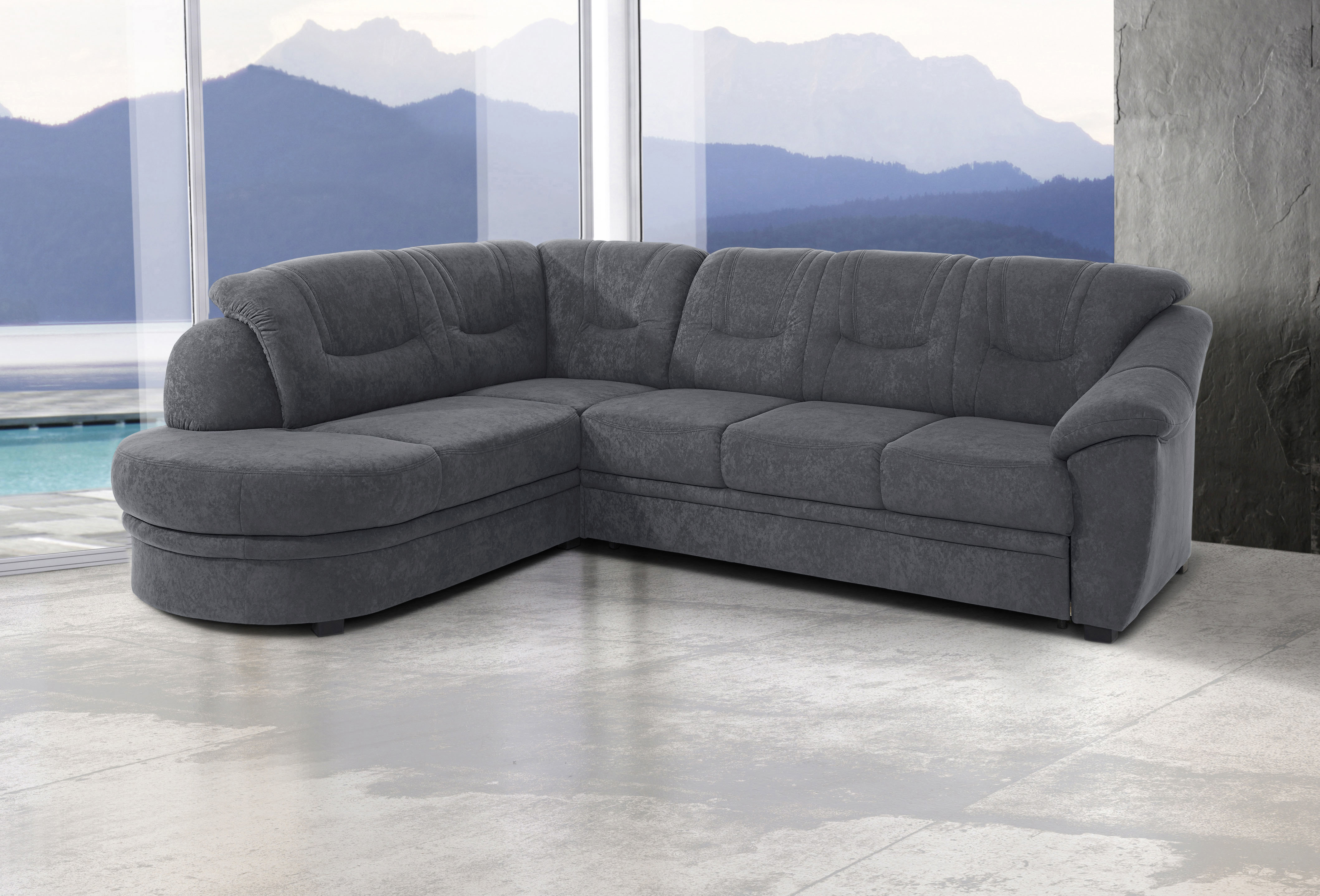sit&more Ecksofa "Savona L-Form, B: 267 cm, Couch mit Federkern, Komfortsitzhöhe 46 cm" optional mit Schlaffunktion