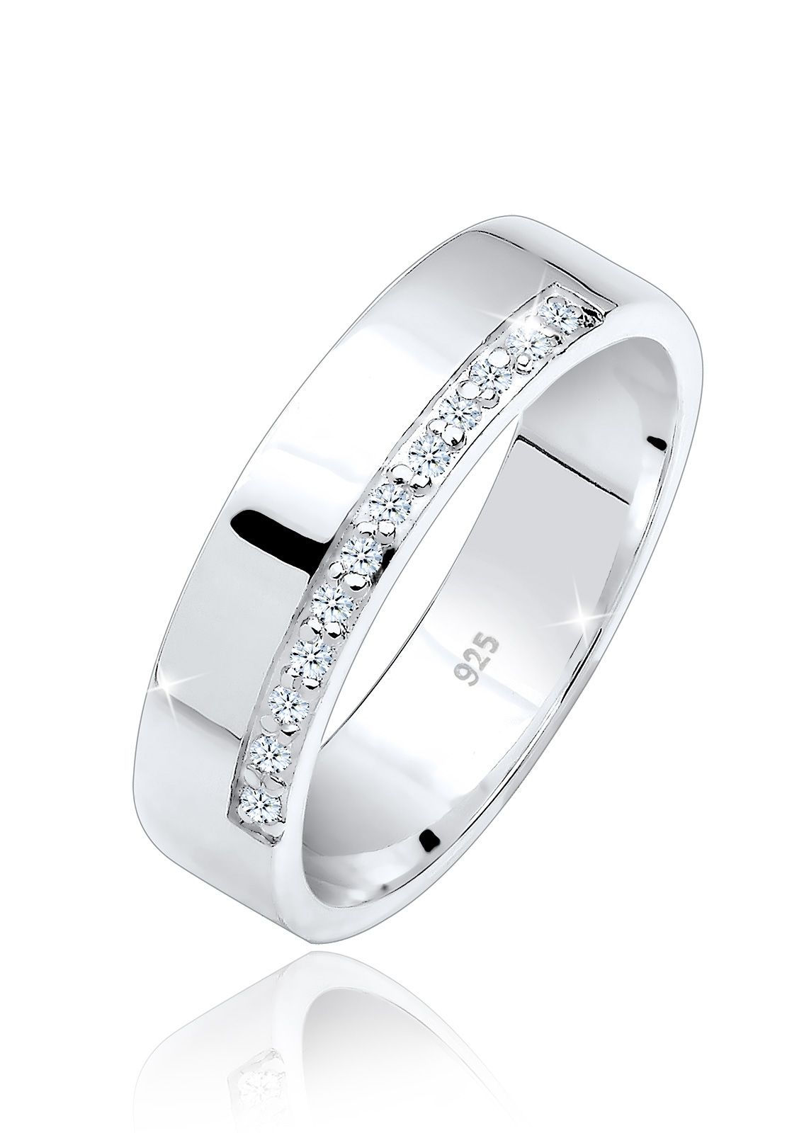Verlobungsring »Bandring Basic Diamanten (0.06 ct.) 925 Silber«