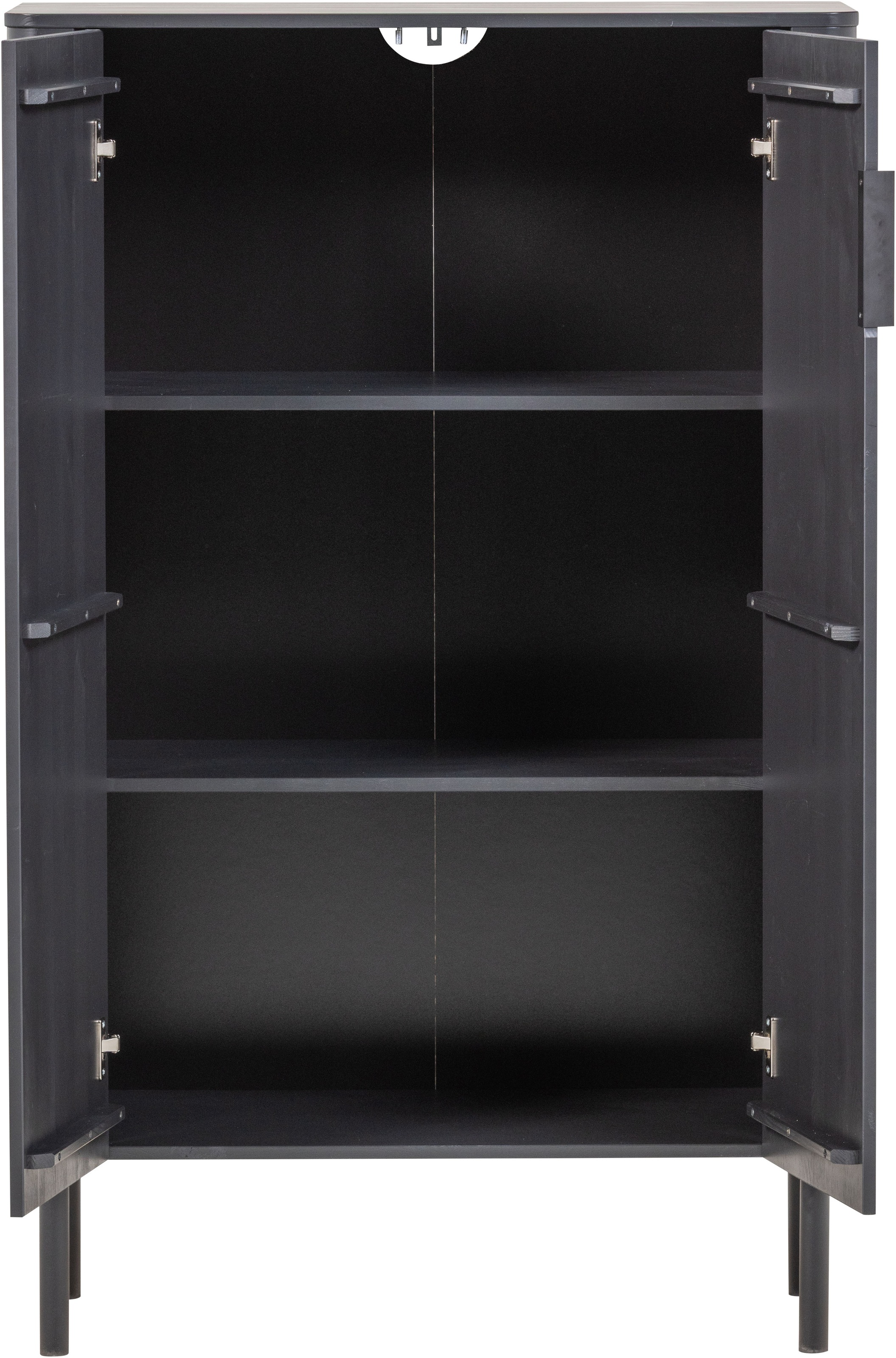 WOOOD Highboard »Gunnar FSC®-Mix Massivkiefer mit Dämpfung Funktion, 85 x 39 x 135 cm« Tragkraft 15 kg pro Boden, einfach zu montieren, sichtbare Maserung