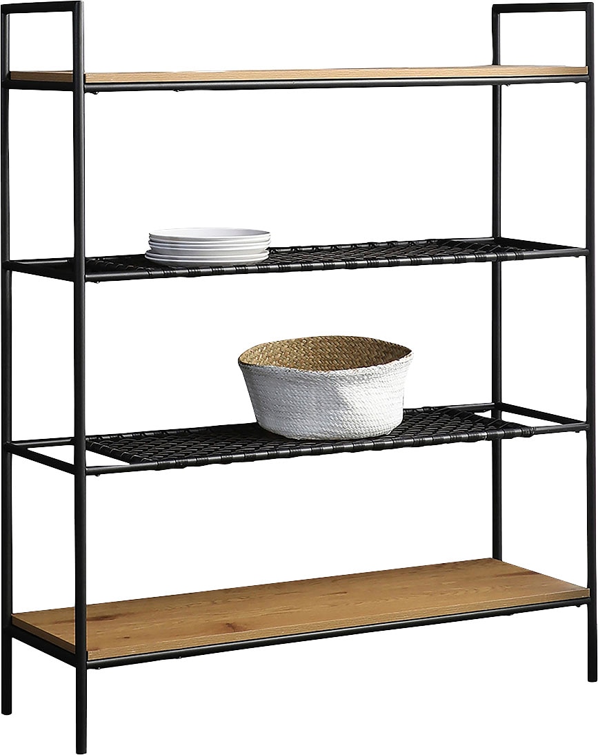 SalesFever Bücherregal, Mattschwarze Polyrattan Ablageböden - Stil trifft F günstig online kaufen