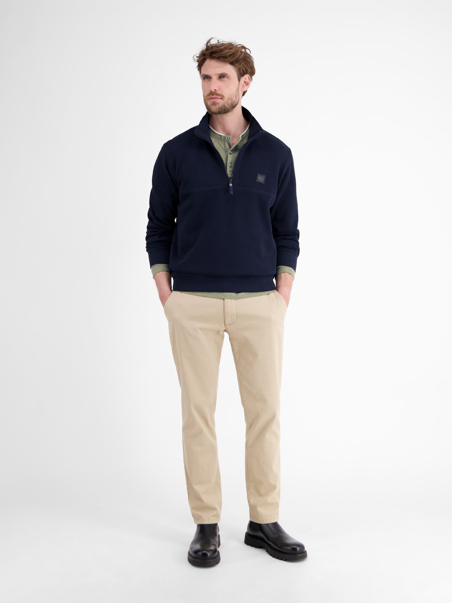 LERROS Sweatshirt »LERROS Serafino-Langarmshirt für Herren«