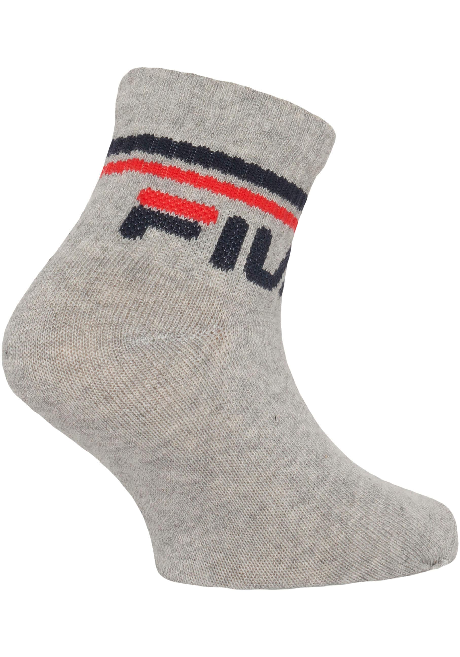 Fila Kurzsocken »JUNIOR UNISEX QUARTER PLAIN SOCKS« 6 Paar tlg. mit eingestricktem Logo im Bündchen, Kindersocken