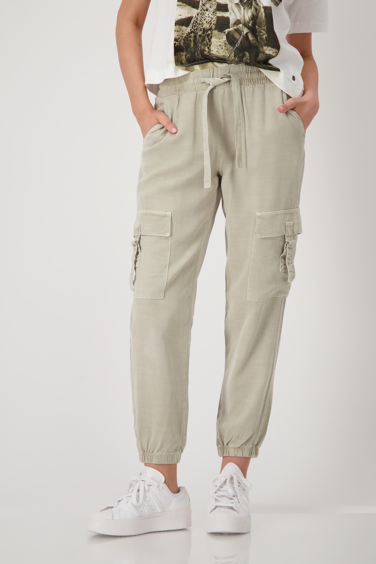 Monari Cargohose "Hose Cargo Lyocellmix72cm", Mit elastischem Bund und Bind günstig online kaufen