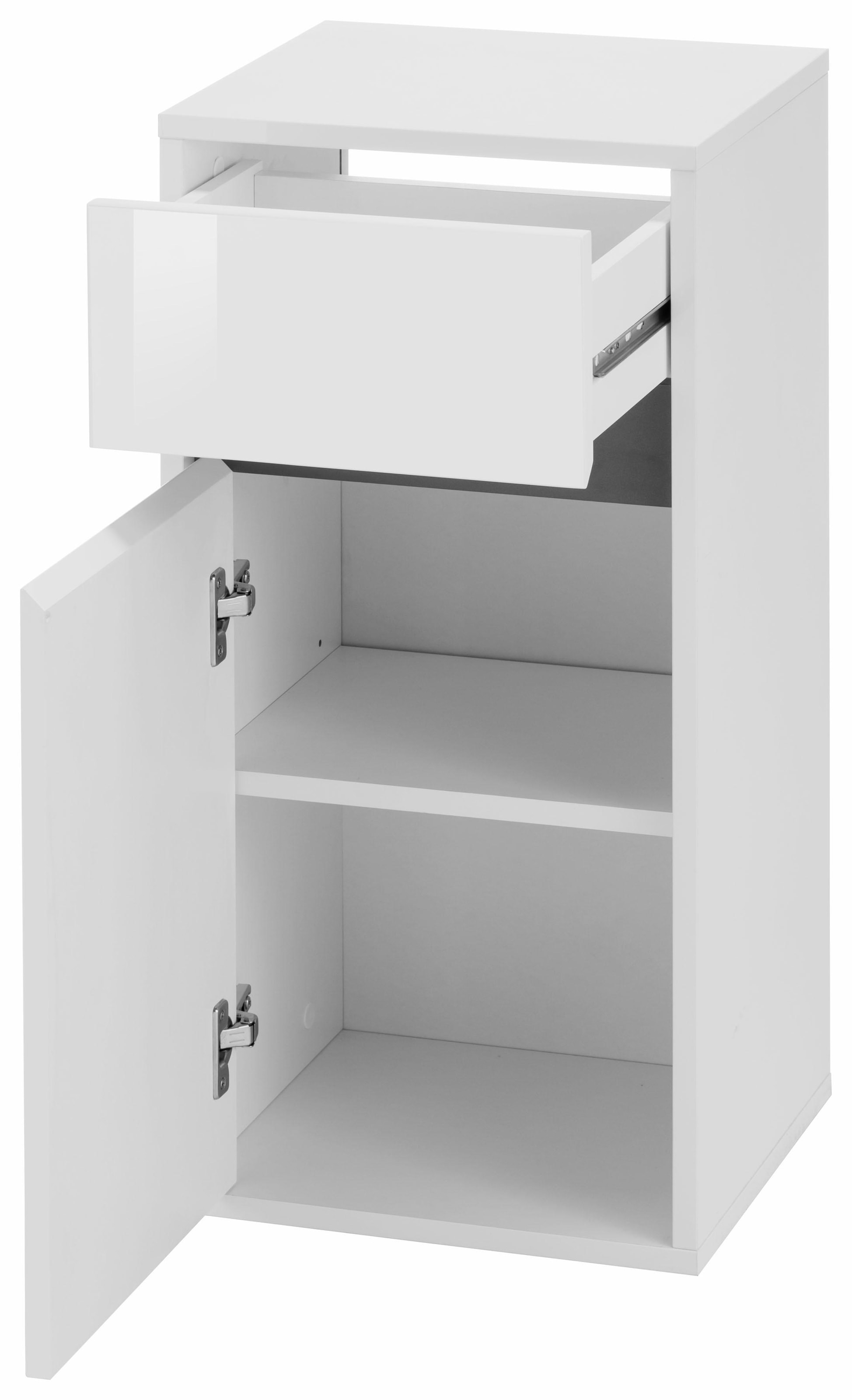 welltime Unterschrank »Siena«, Griffloser Badschrank, Hochglanz mit Wechselblende, Breite 35 cm