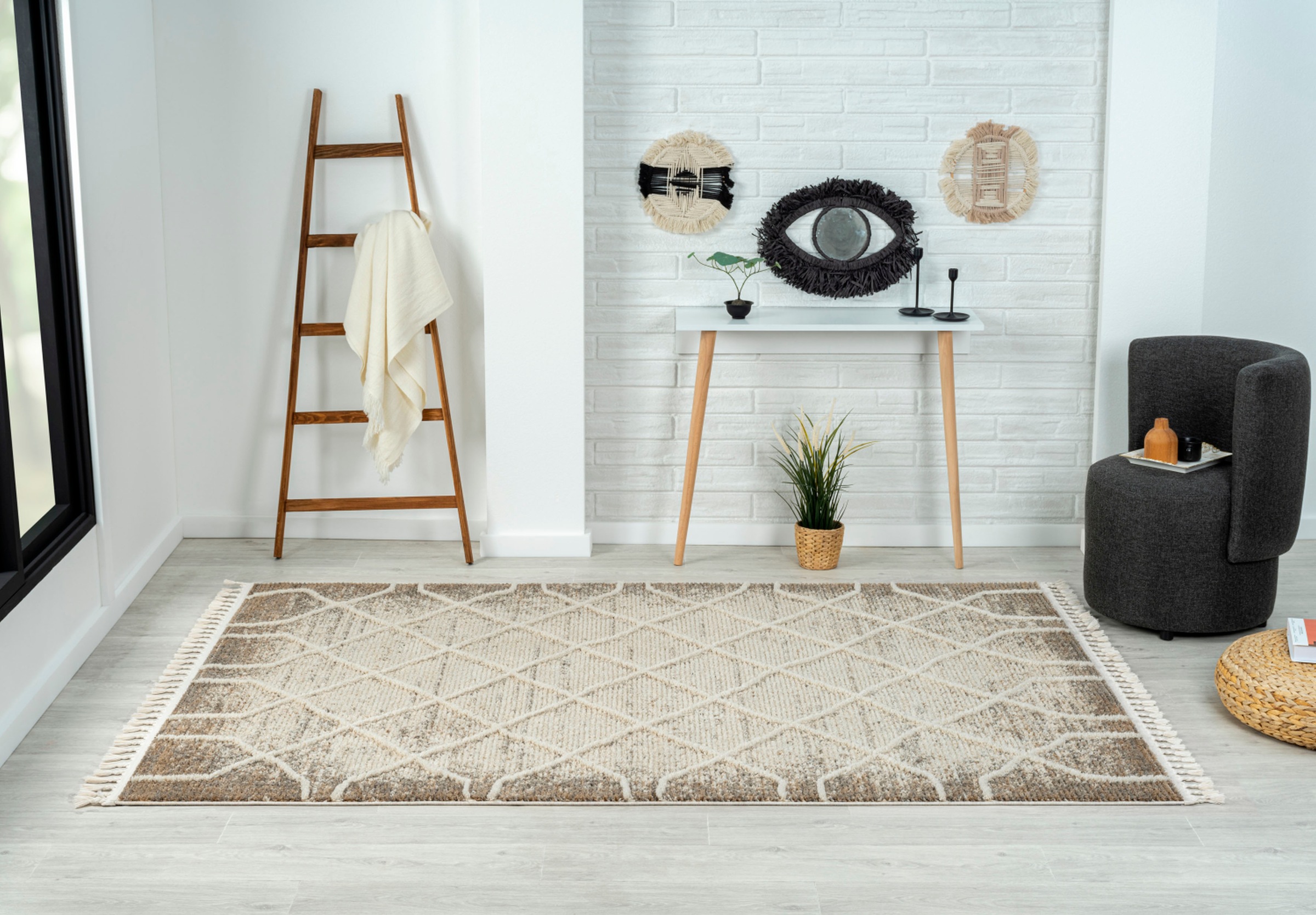 Myflair Möbel & Accessoires Teppich »Enya 1, LAGERRÄUMUNG!«, rechteckig, 15 mm Höhe, Shaggy im Skandi Look, Hoch-Tief Effekt, leicht glänzend