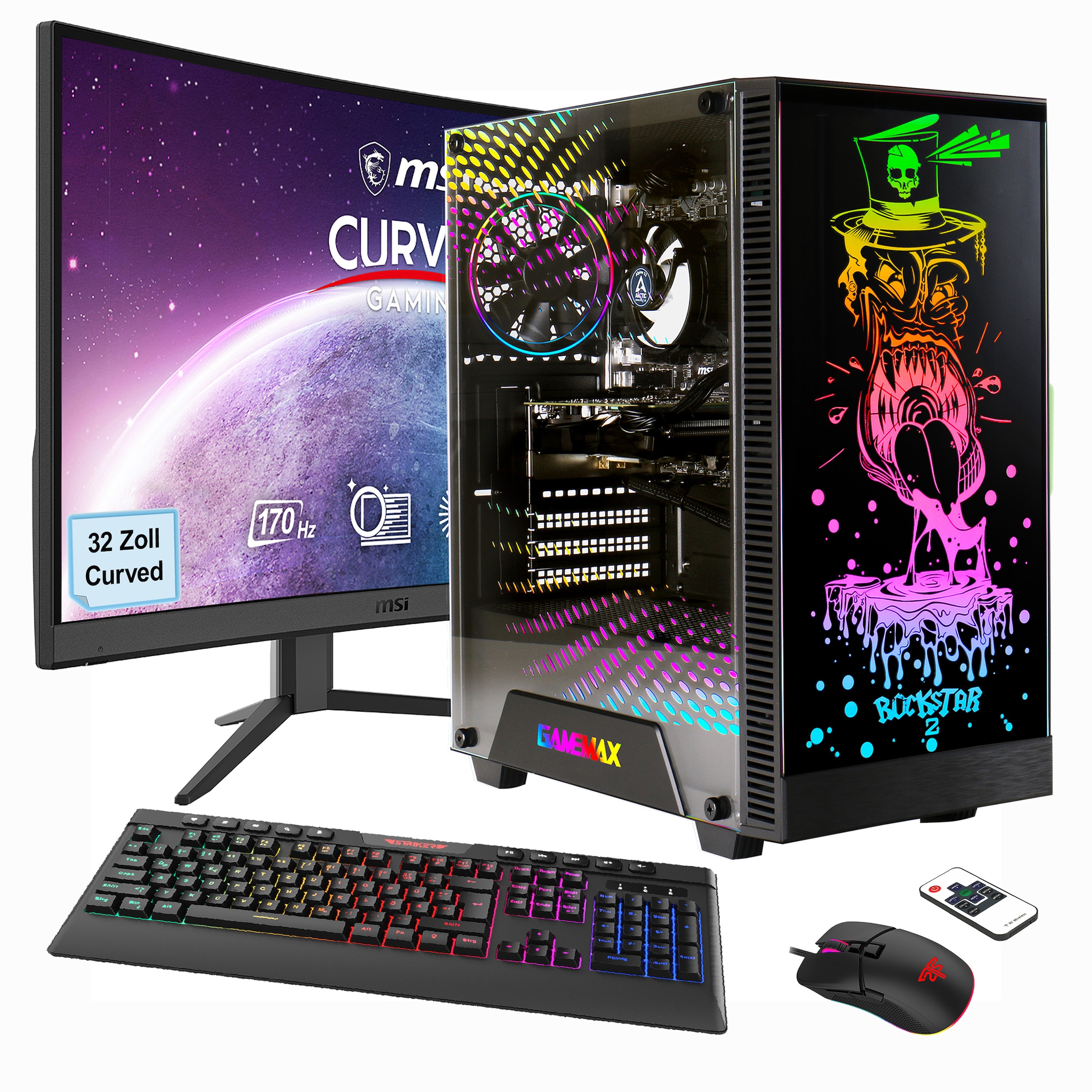 PC-Komplettsystem »Multimedia-PC Rockstar SET02498«, Windows 11 + MSI G32C4 E2 Monitor...