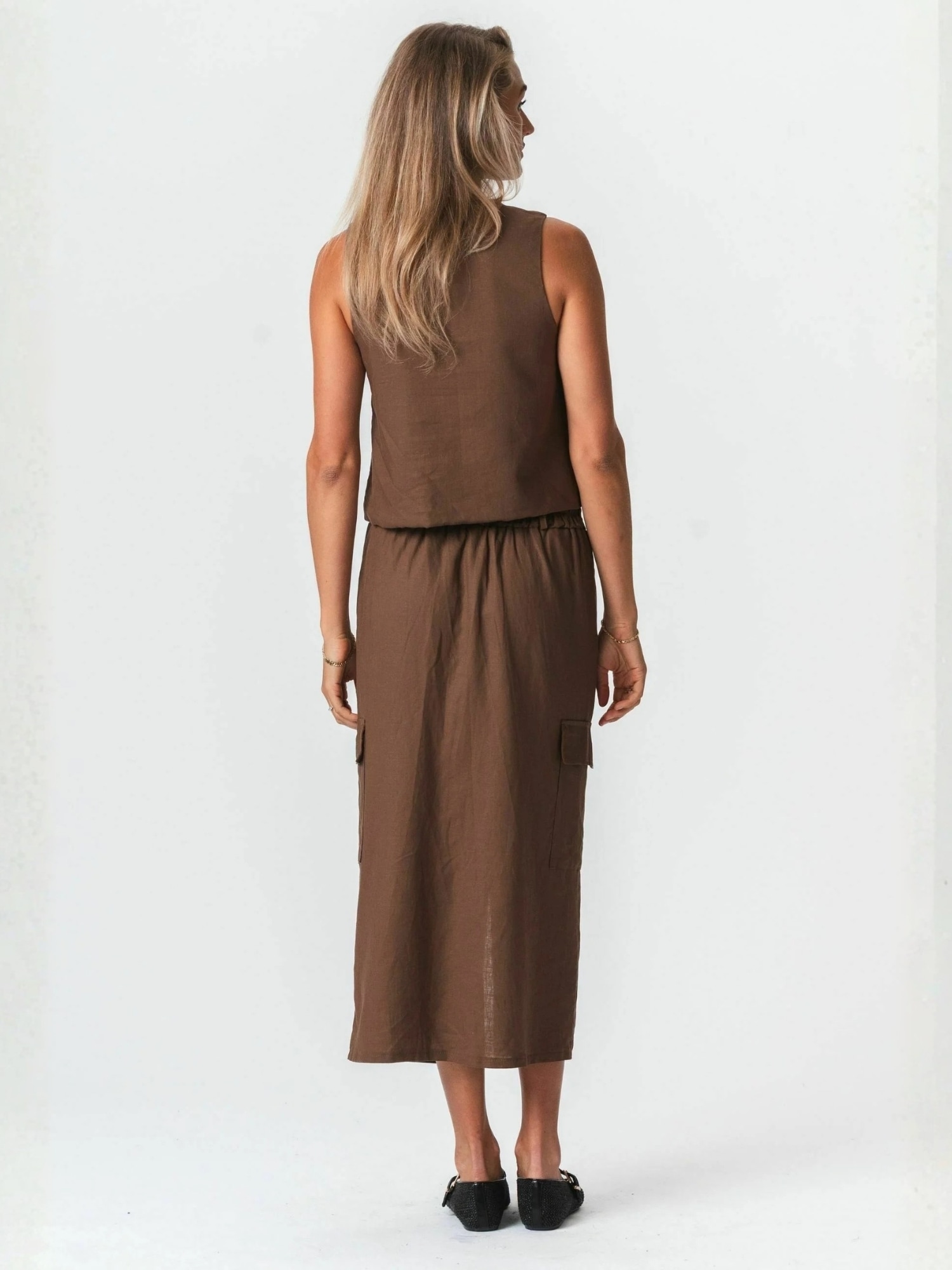 TeeShoppen Midirock »TEESHOPPEN Skirt Hør«