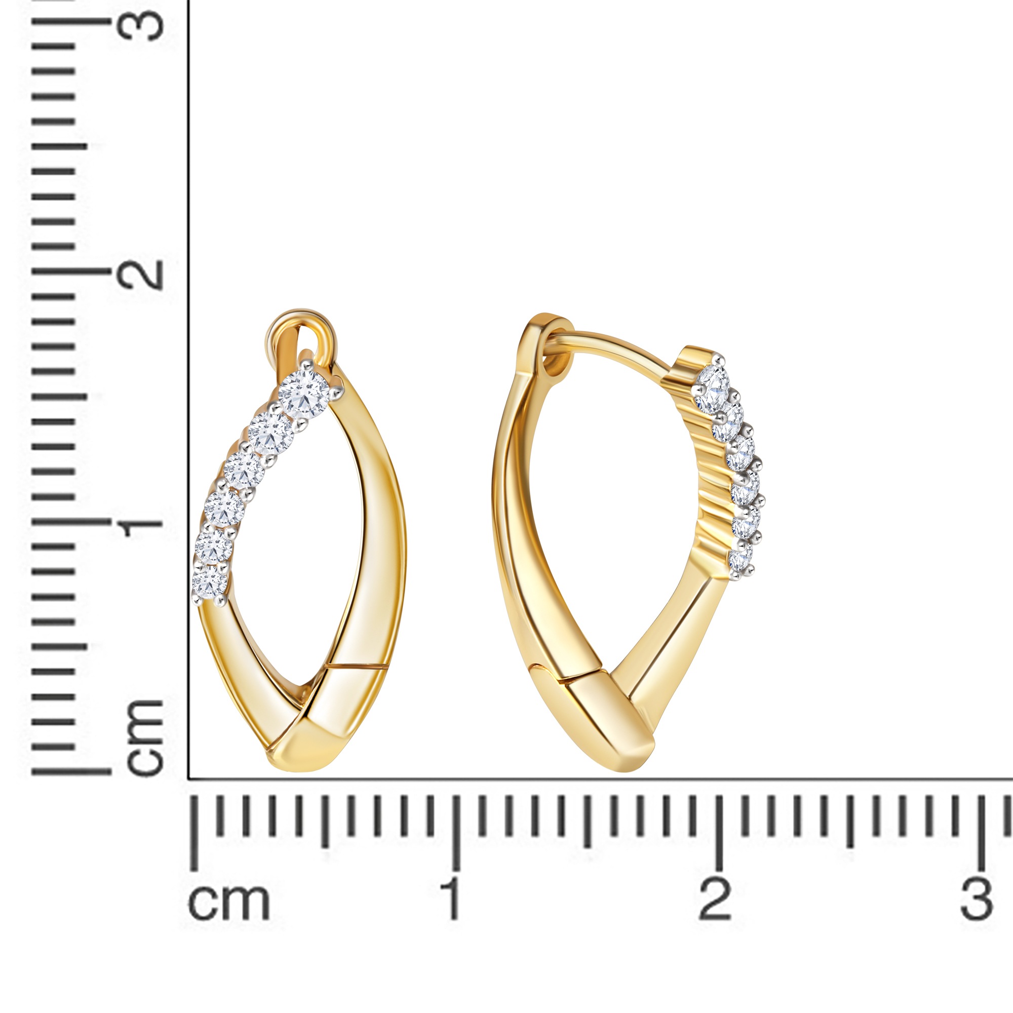 Fascination by Ellen K. Paar Creolen »375/- Gelbgold bicolor Zirkonia«