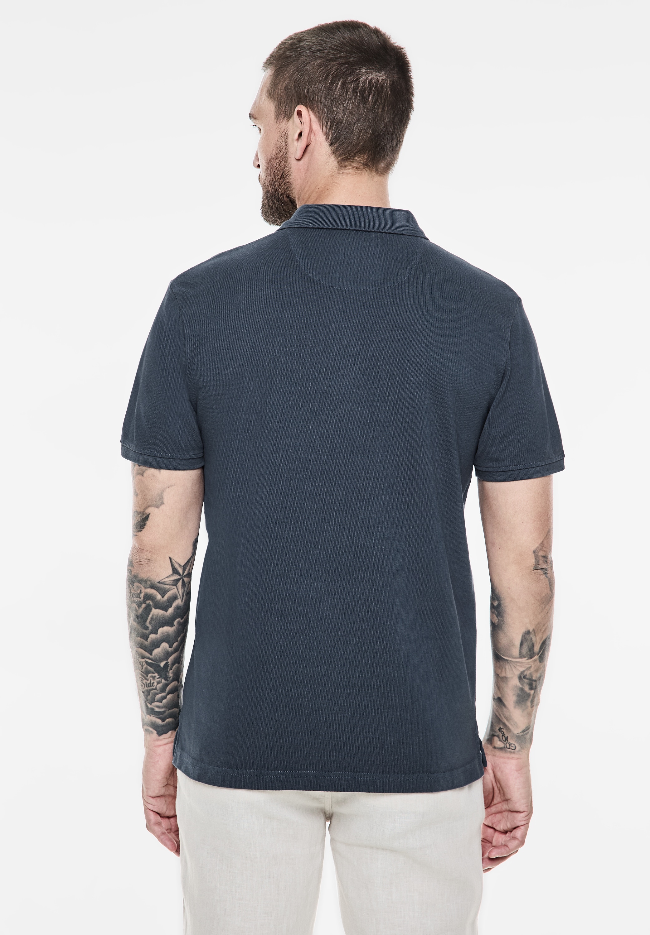 STREET ONE MEN Poloshirt, aus reiner Baumwolle