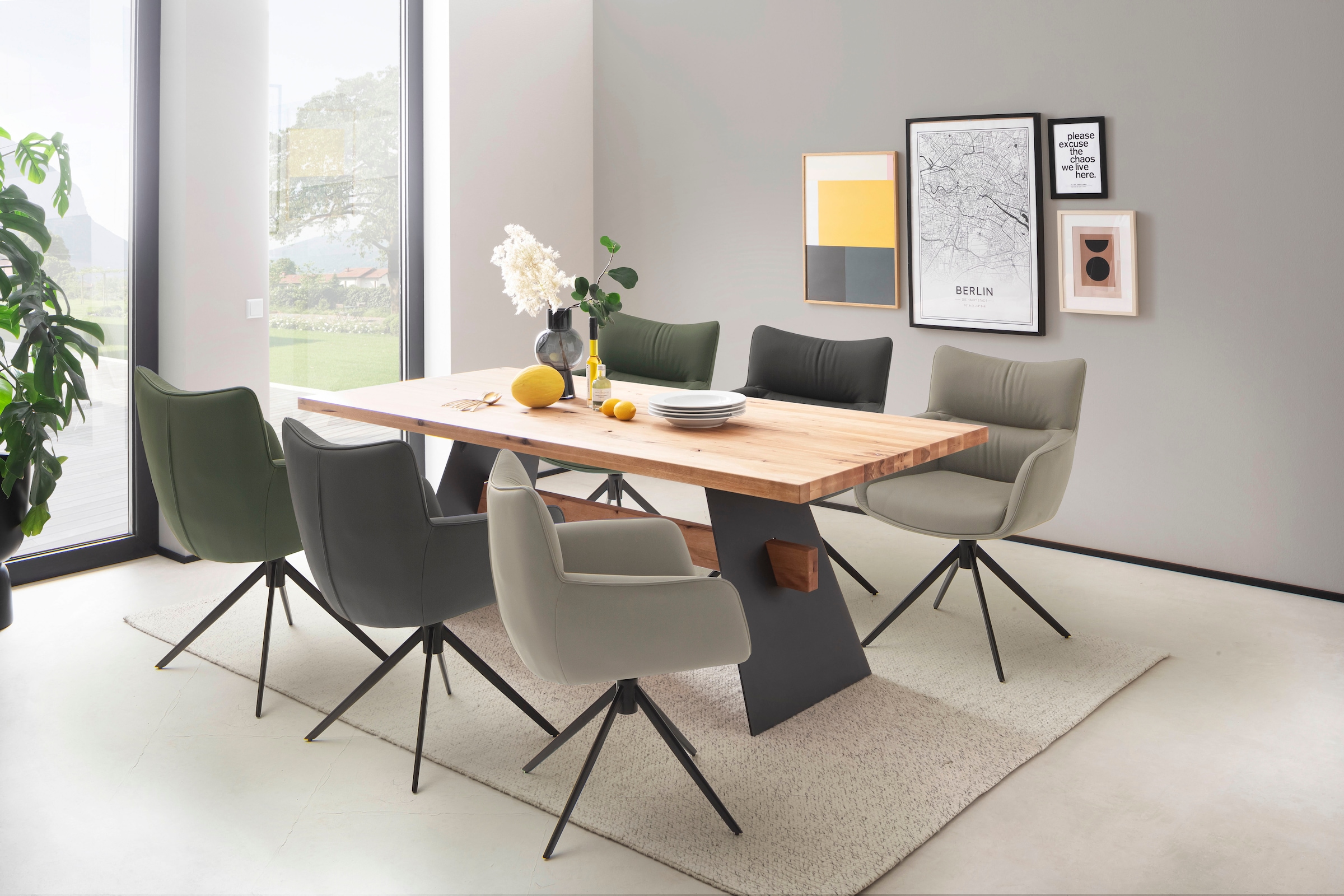 MCA furniture 4-Fußstuhl »LIMONE«, (Set), 2 St., (Set, 2 Stck), 360° drehbar, Belastbarkeit 120 kg, Sitzhöhe ca. 49 cm