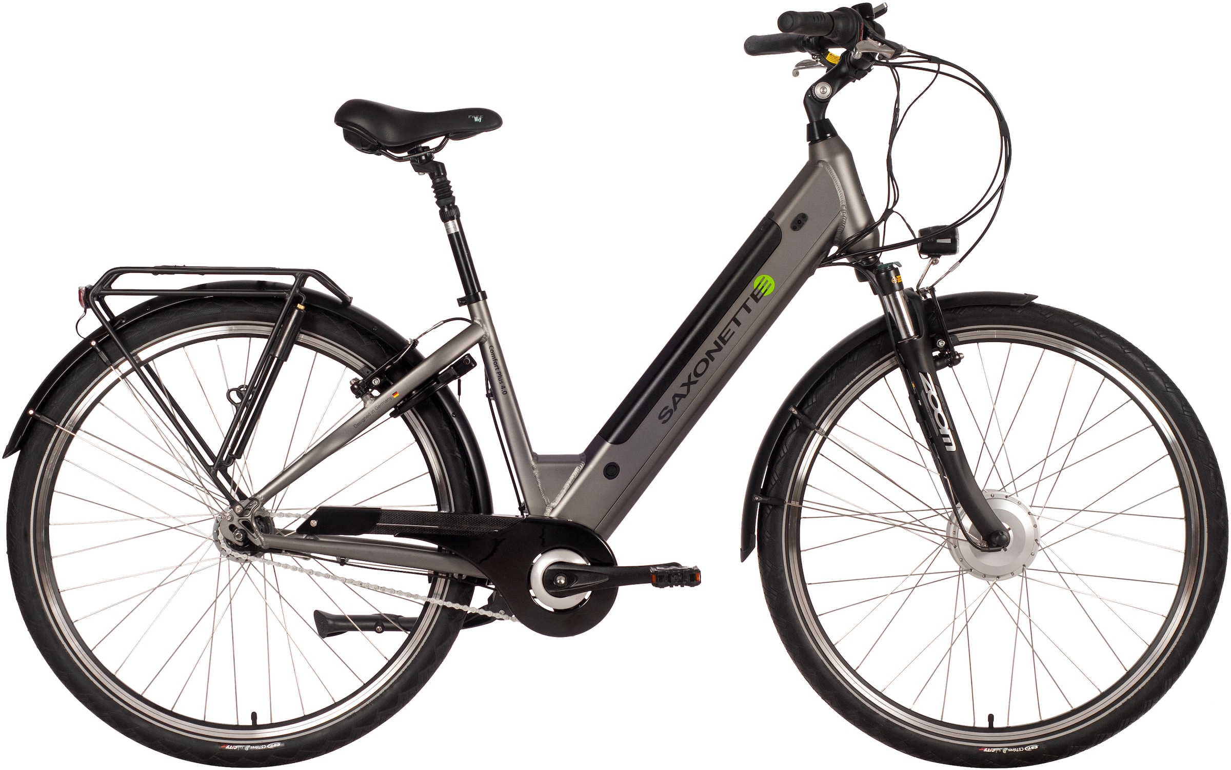 SAXONETTE E-Bike »Comfort Plus 4.0«, 7 Gang, Shimano, Frontmotor 250 W, E-Bike Citybike mit Rücktrittbremse, vollintegrierter Akku, Pedelec