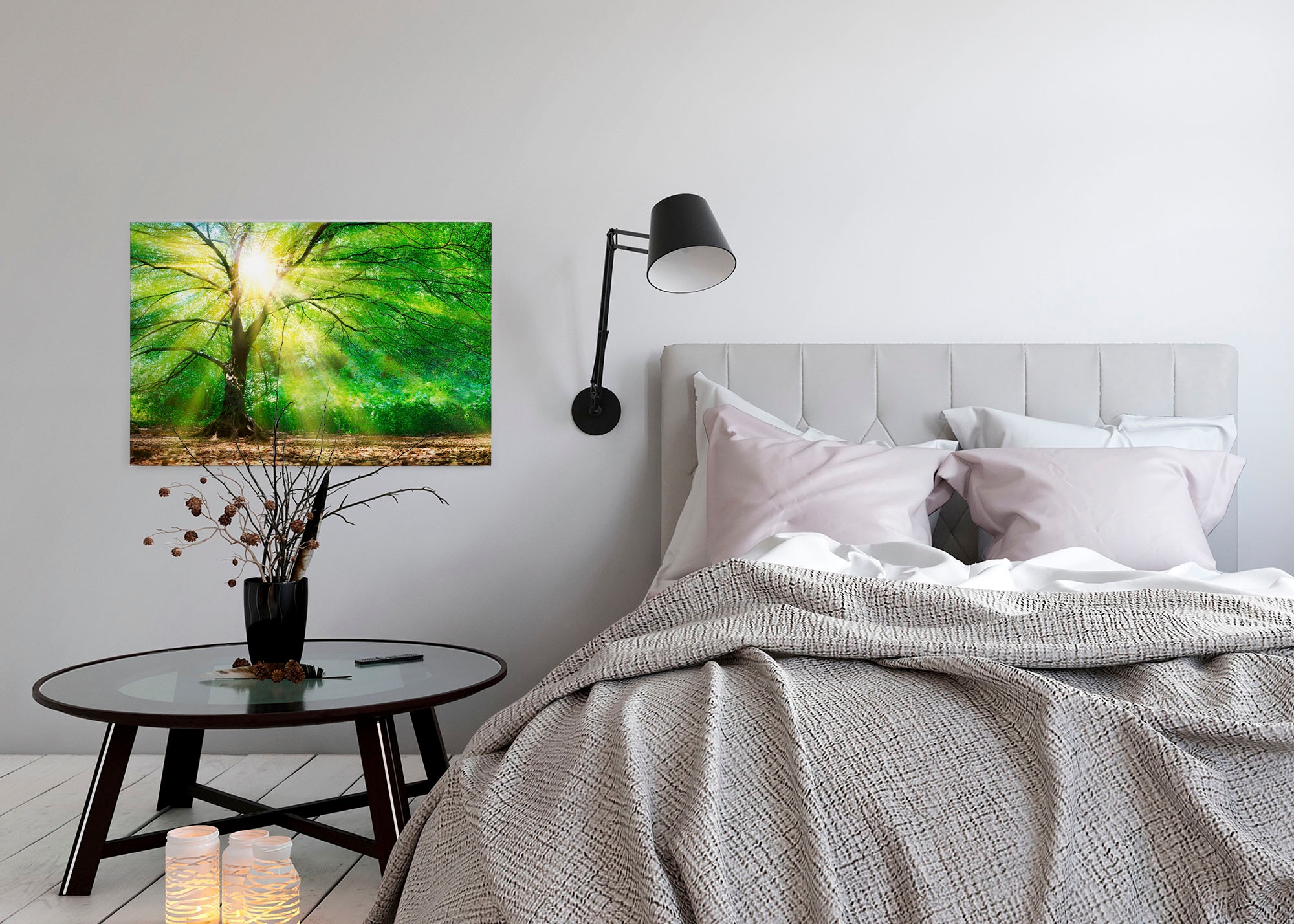 A.S. Création Leinwandbild »Forest Light«, Kunst-Wald-Kinder, (1 St.), Sonnenlicht Baumkrone Keilrahmen Natur Leinwand-Bild Wohnzimmer modern