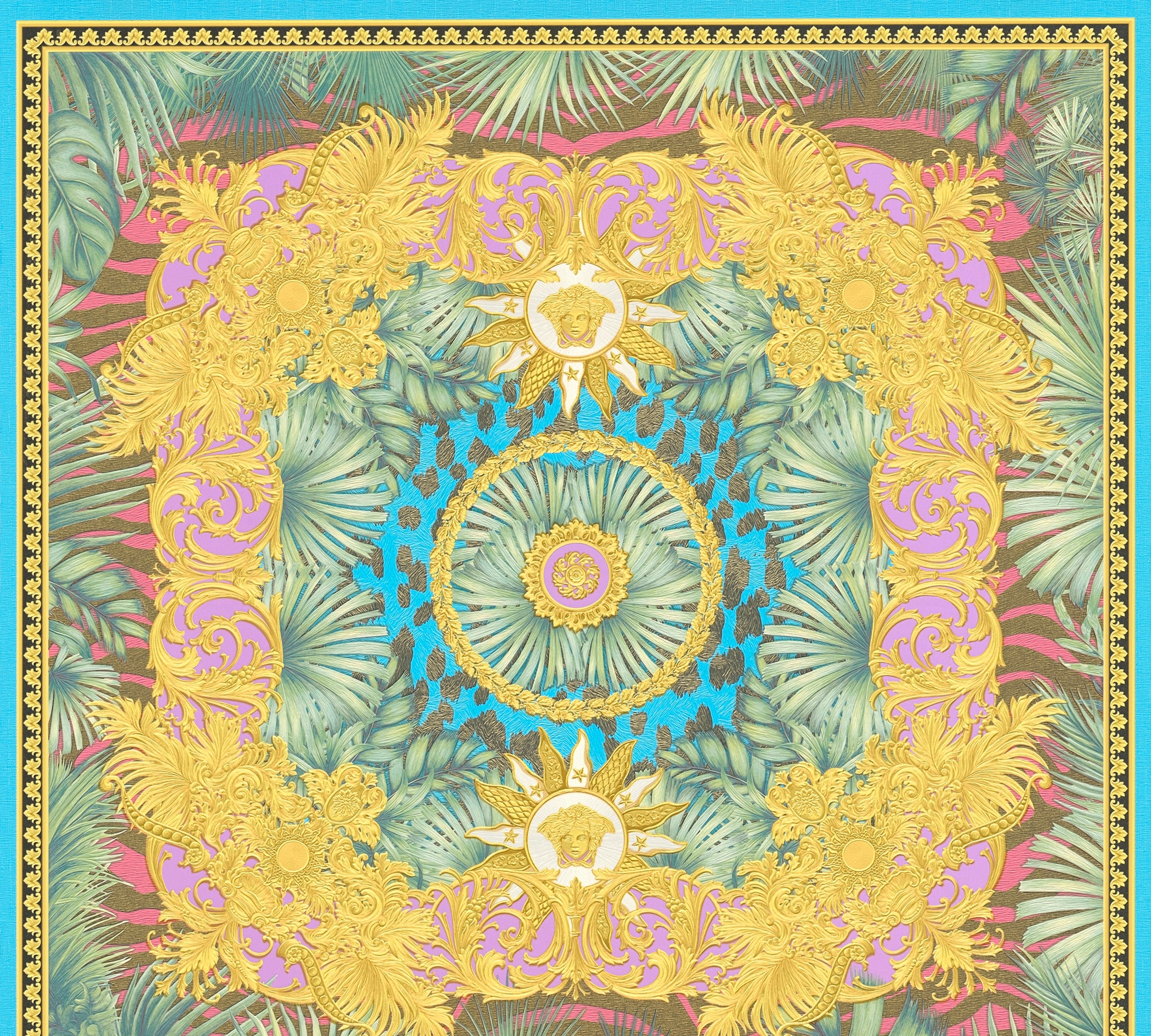 Versace Vliestapete "Wallpaper Versace 5 Design" abstrakt gemustert leicht glänzend leicht strukturiert Dschungel auffallende Fliesen-Tapete Tapeten Wohnzimmer Schlafzimmer