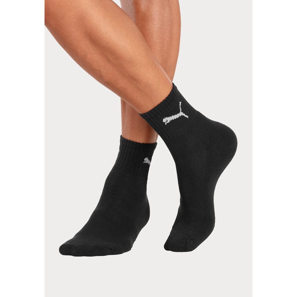 PUMA Sportsocken »short crew«, (3 Paar), mit klassischer Rippe