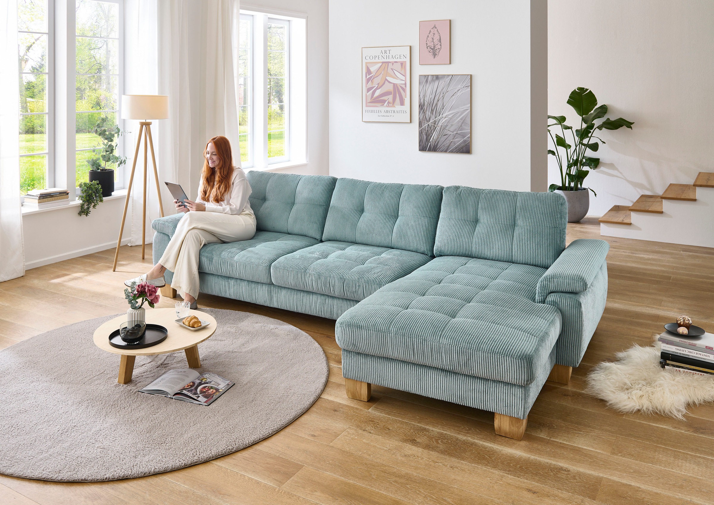 Die PlanBar Ecksofa "PP-LA19101 L-Form, Breite 316 cm" wahlweise mit Bettfu günstig online kaufen