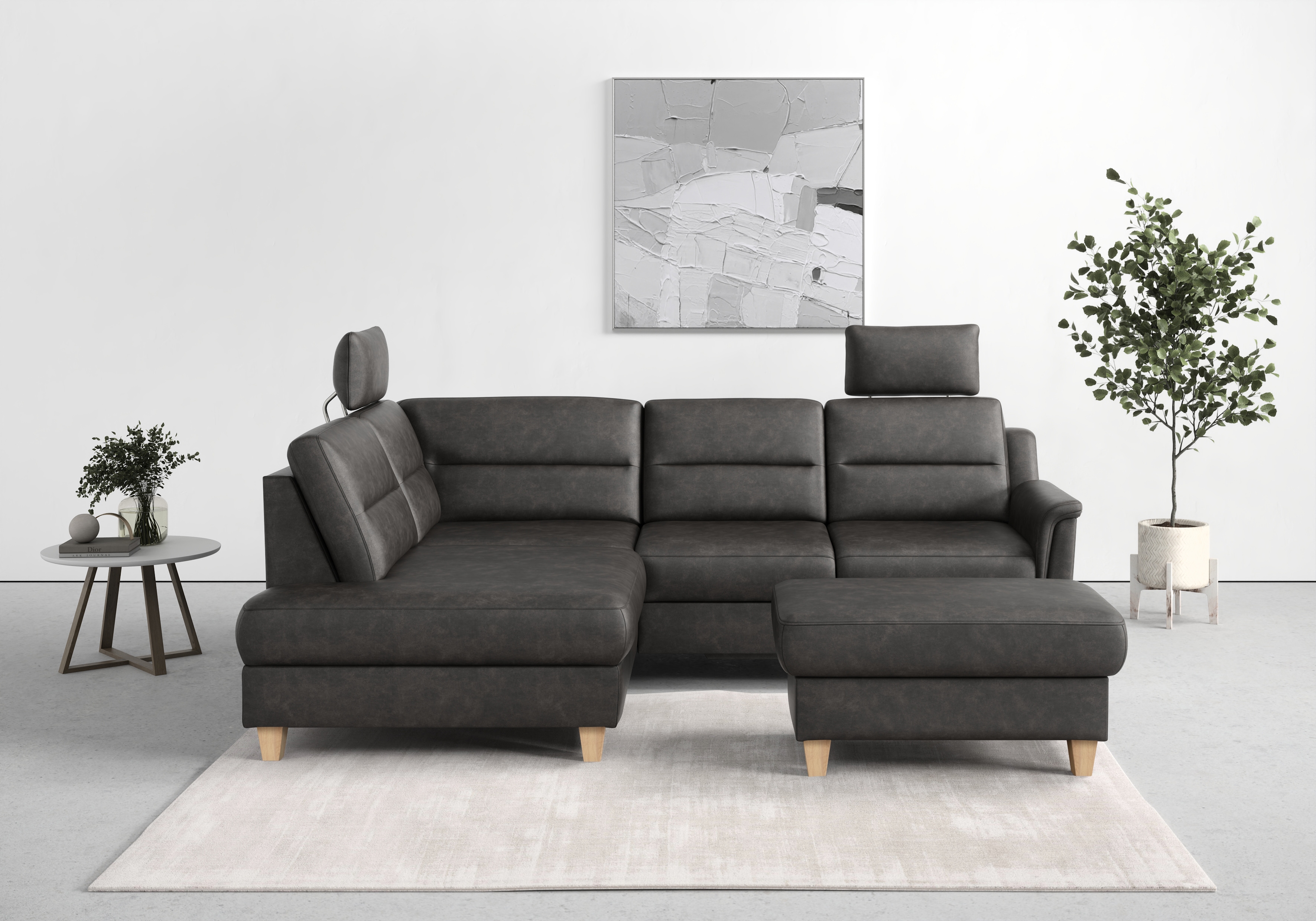 sit&more Ecksofa "Farö L-Form" inklusive Federkern, wahlweise mit Schlaffunktion und Bettkasten