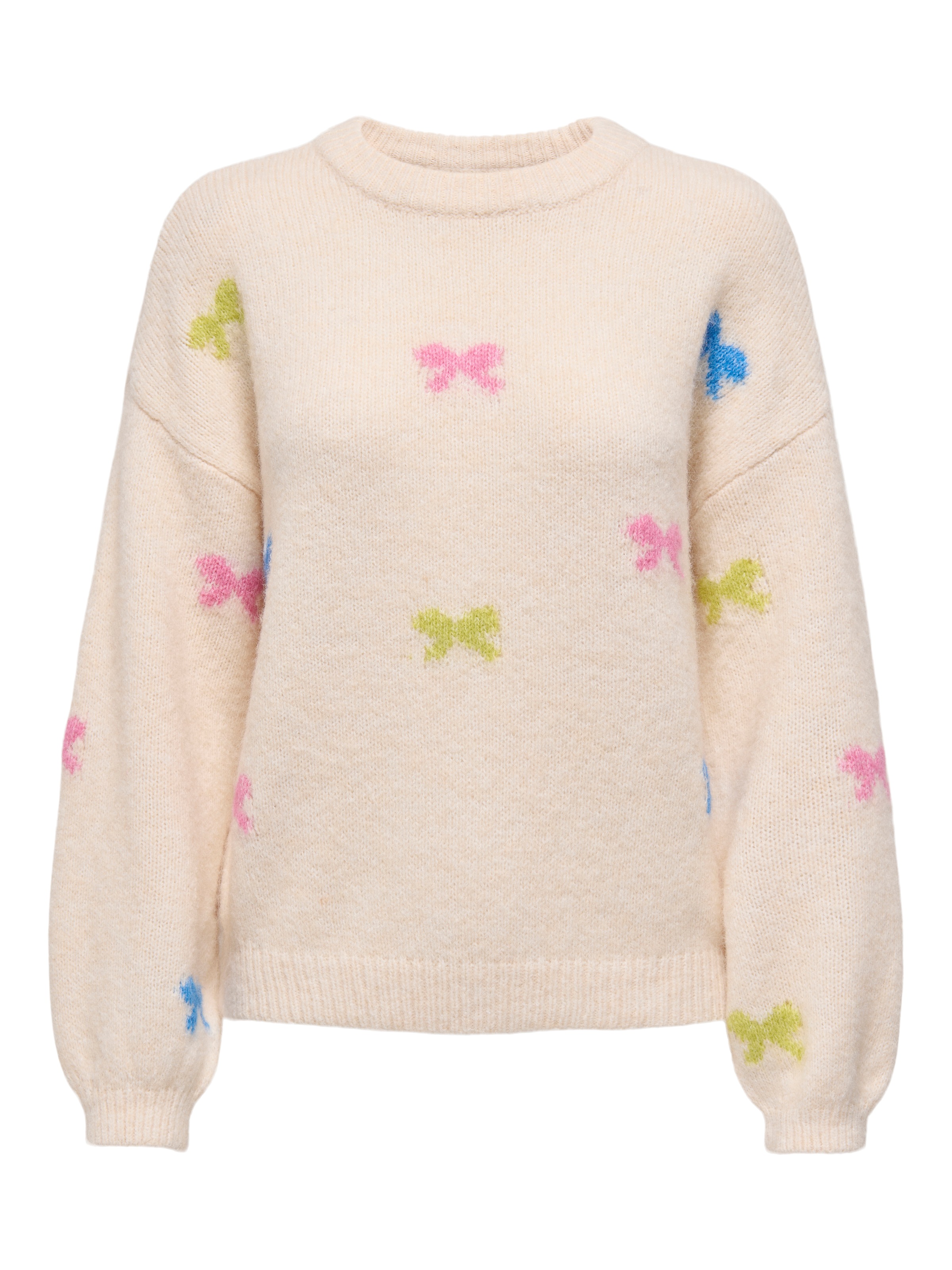 ONLY Rundhalspullover "ONLBRUNHILDA LIFE LS BOW O-NECK KNT" günstig online kaufen