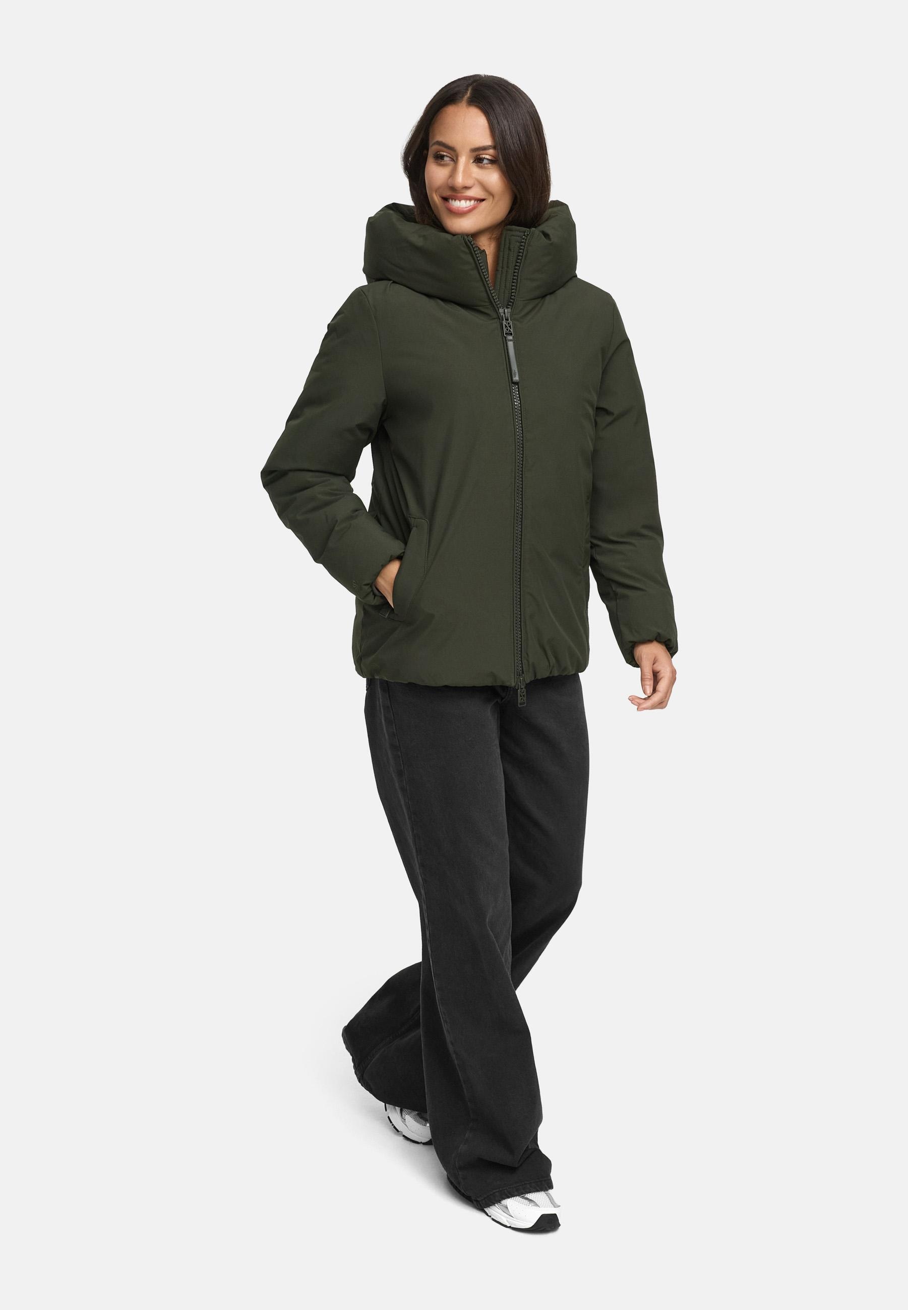 Navahoo Winterjacke »Blütenlicht 14«, mit Kapuze, Warme Damenjacke mit hohem Kragen