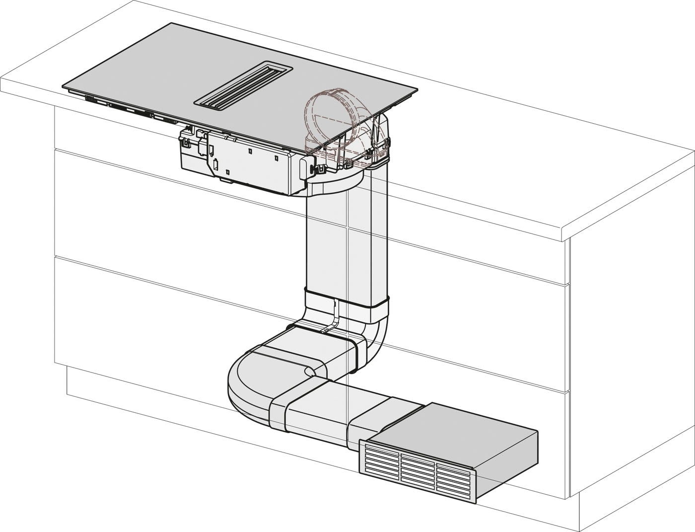 Miele Kochfeld mit Dunstabzug »KMDA7272FR-U«, KMDA7272FR-U, Dunstabzug mit Umluft