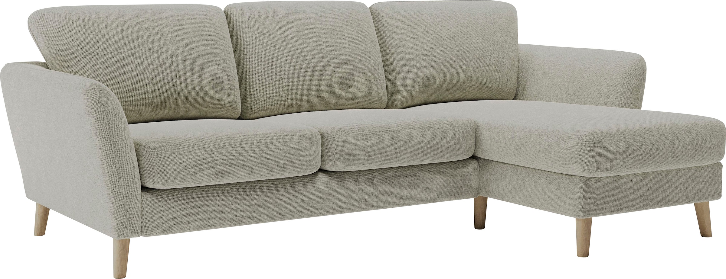 Home affaire Ecksofa »MARSEILLE (242/152cm),L-Form, Rec. rechts/links«, Massivholzbeine aus Eiche, in verschieden Bezügen und Farbvarianten