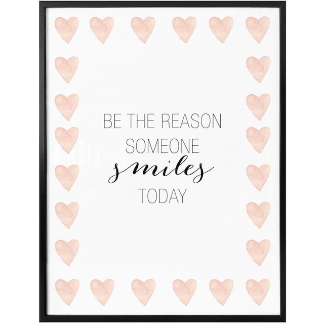 Wandposter »Smiles Bild, Poster Wandbild, St.), BAUR Lächeln«, bestellen (1 Wall-Art Schriftzug, | Poster,