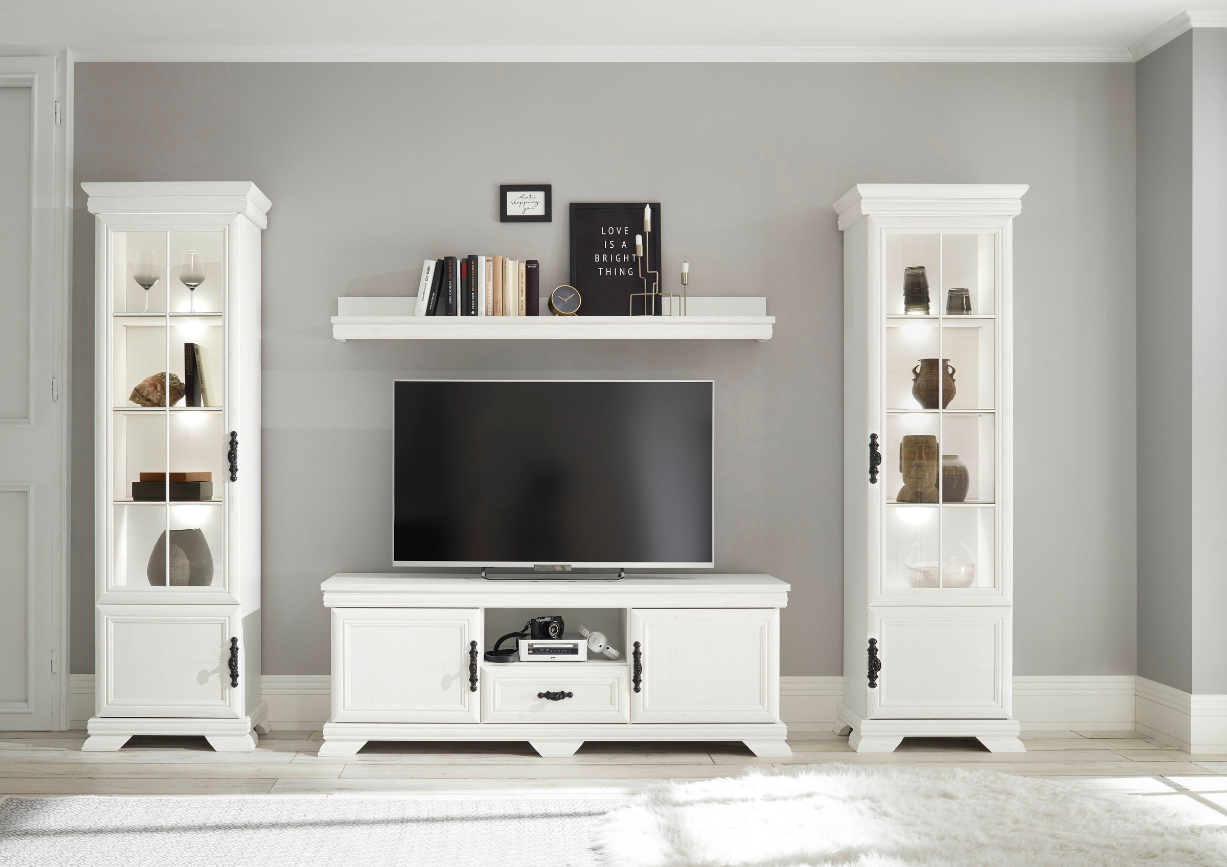 Thumbnail - OTTO home Wohnwand "Royal" bestehend aus 2 Vitrinen, 1 Lowboard und 1 Wandboard, 4 Stk. tlg.