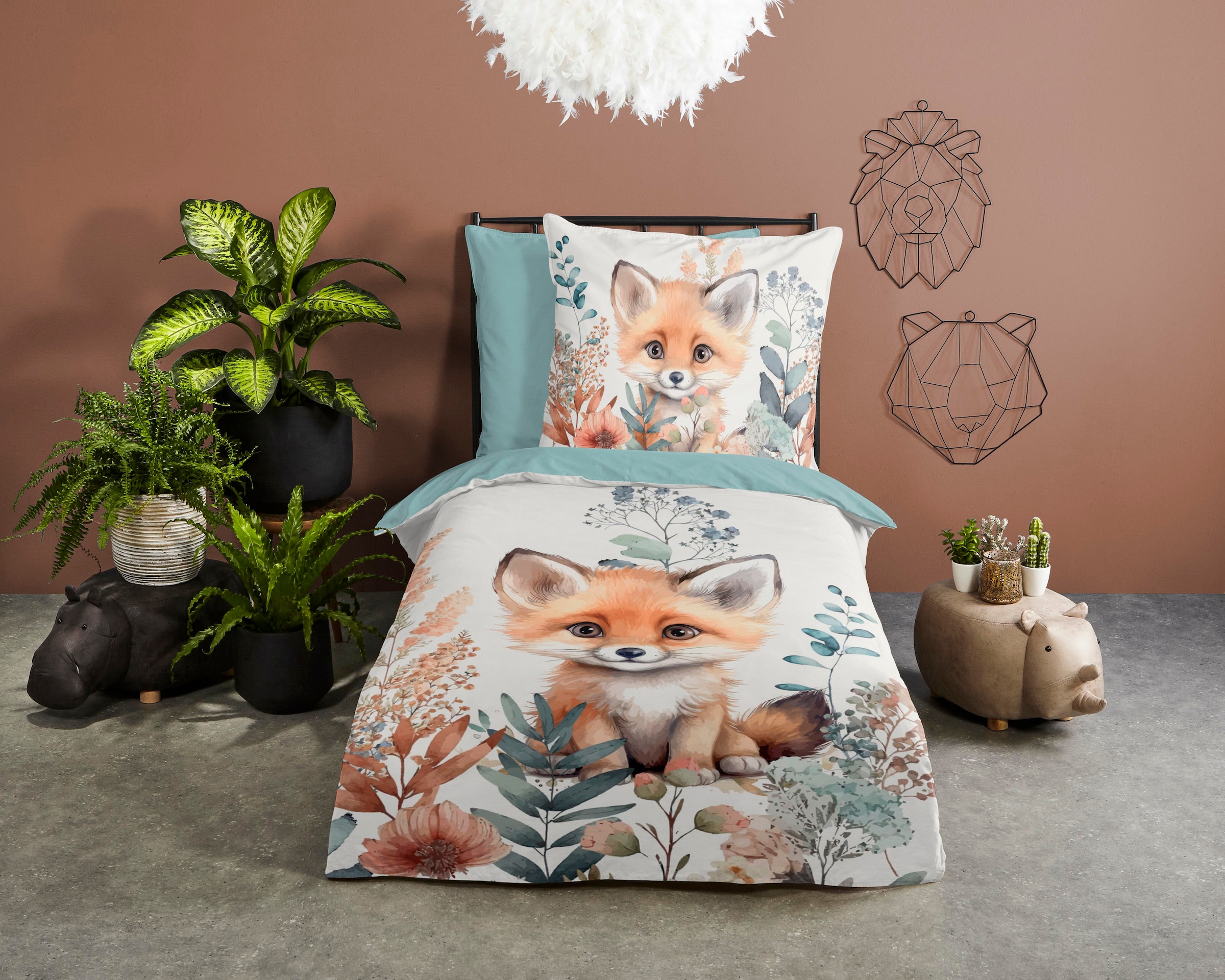good morning Kinderbettwäsche "Foxx" 2 Stk. tlg. Baumwolle, 135x200, Reißve günstig online kaufen