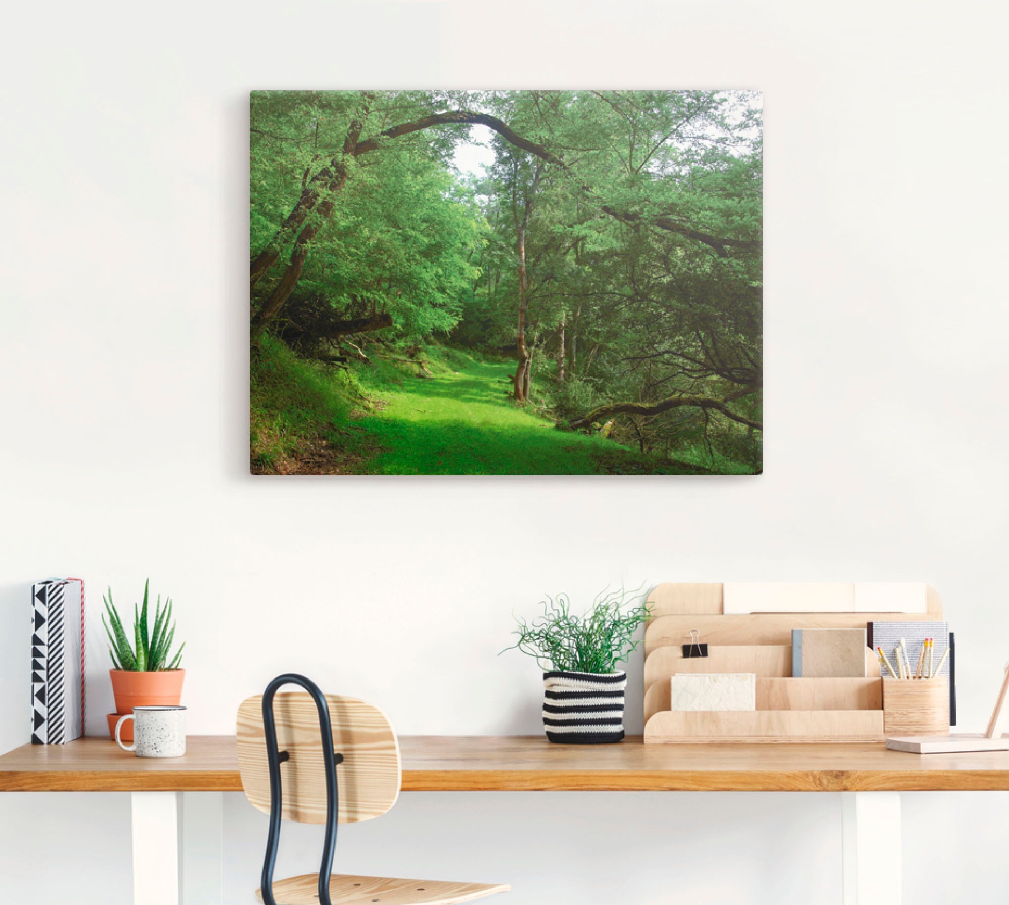 Artland Wandbild »Grüner Weg durch den Wald«, Wald, (1 St.), als  Leinwandbild, Wandaufkleber oder Poster in versch. Größen kaufen | BAUR