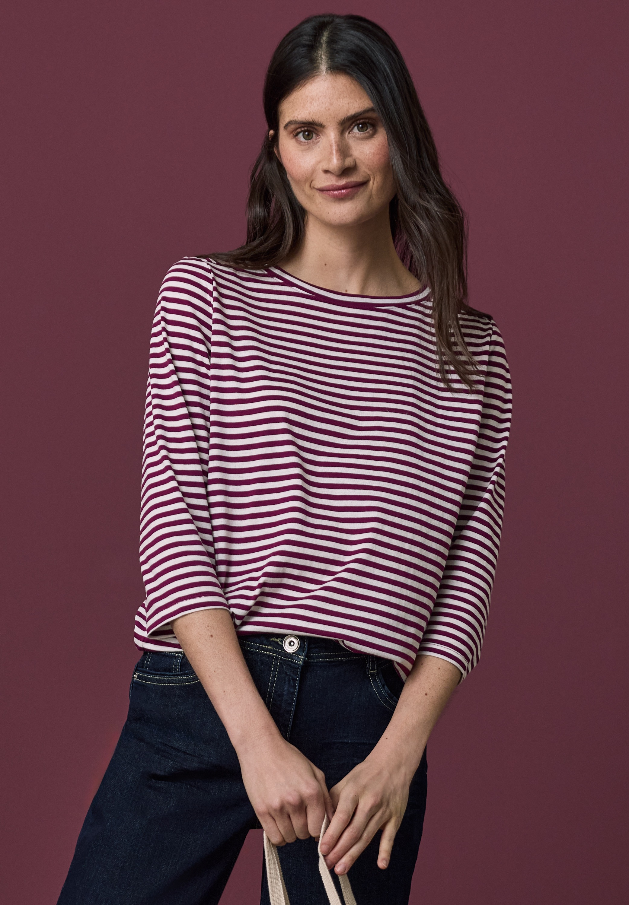 Cecil 3/4-Arm-Shirt mit U-Boot-Ausschnitt günstig online kaufen