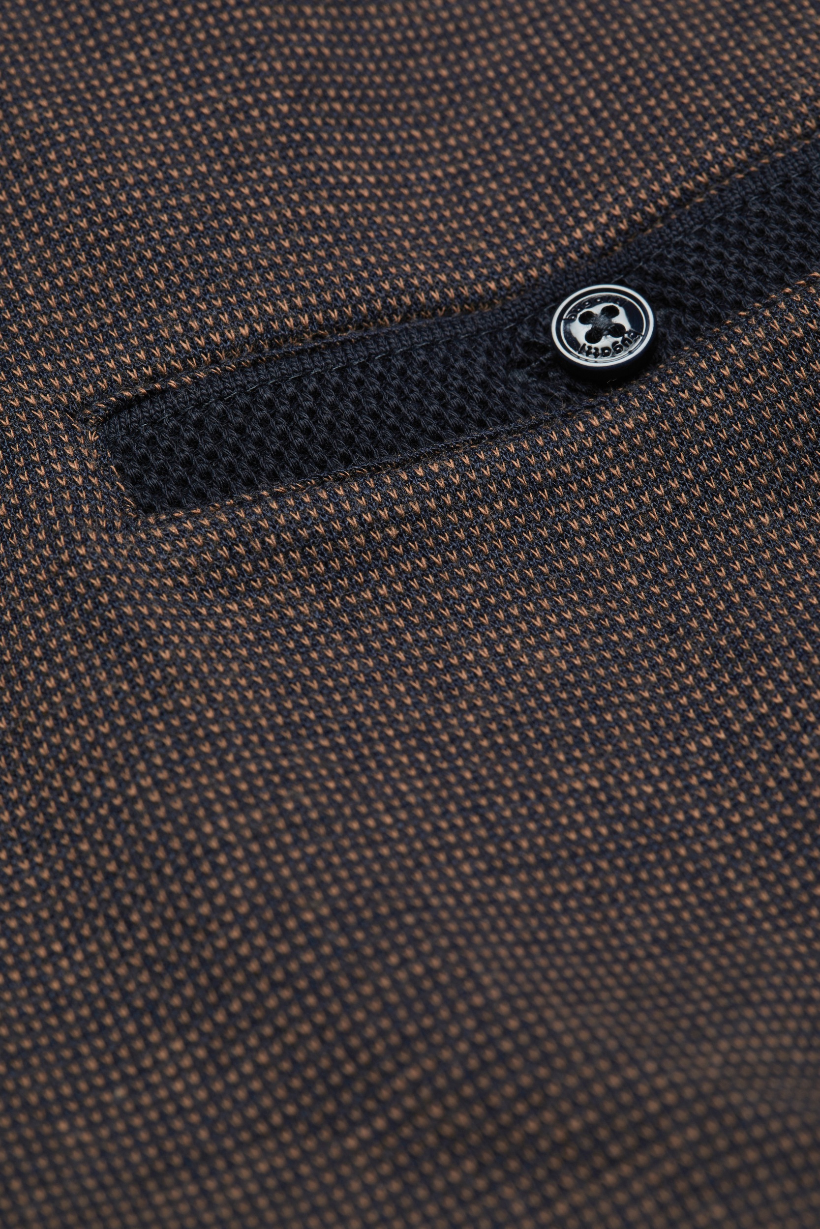 bugatti Langarm-Poloshirt, in 2-tone-Optik