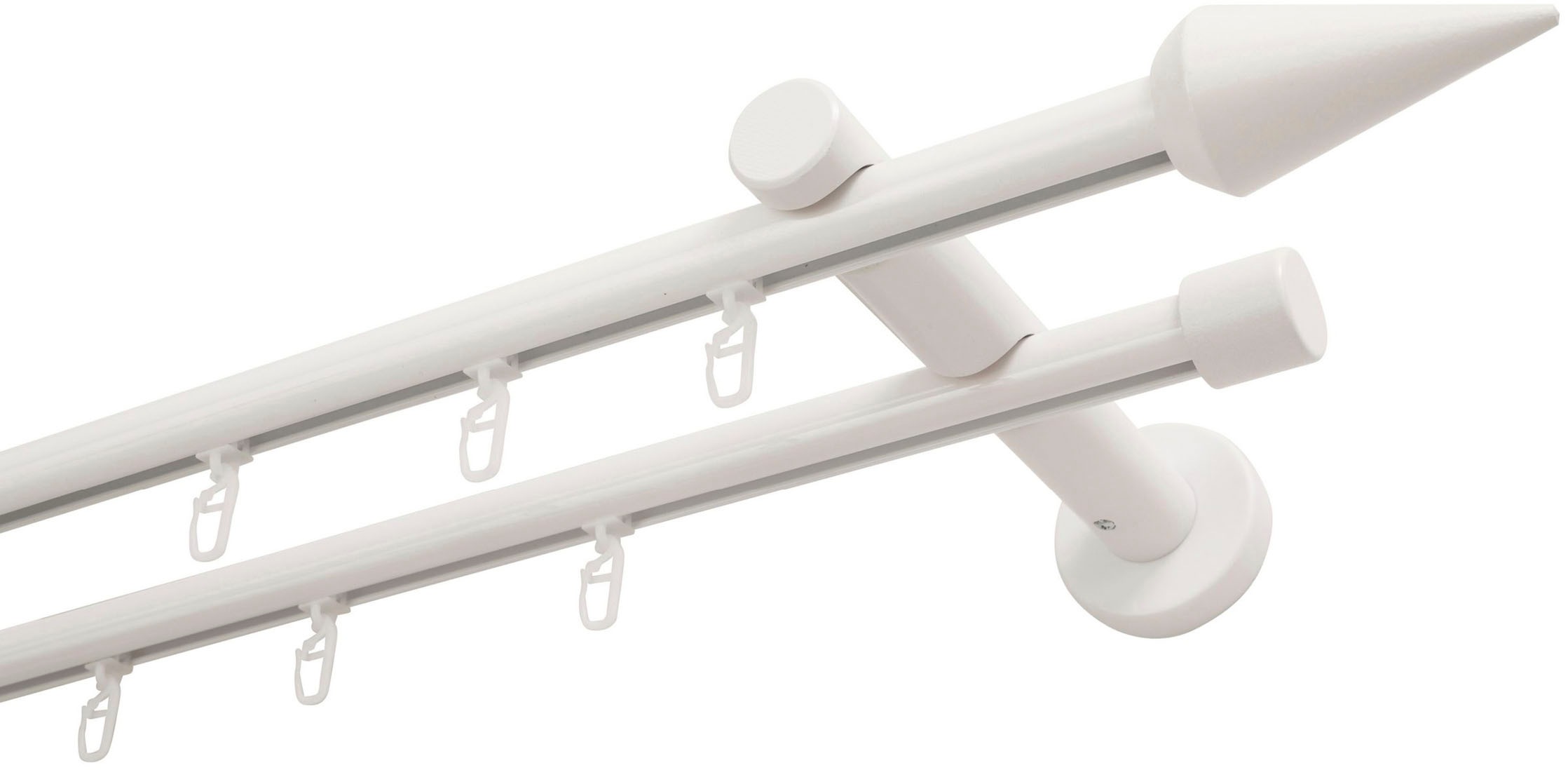 GARESA Gardinenstange "AGROS" Ø 20 mm 2 läufig-läufig Wunschmaßlänge Vorhan günstig online kaufen