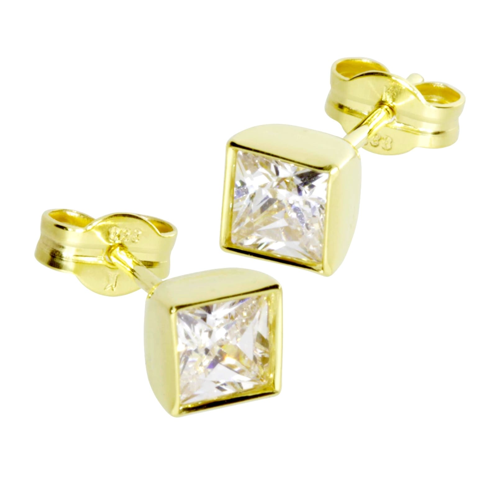 Paar Ohrstecker OSTSEE-SCHMUCK "Ostsee-Schmuck Ohrstecker Anna 5x5 mm Ohrstecker Anna 5x5 mm", gelb, Ohrringe, Damen, 5x5mmquadratisch, Gelbgold 333