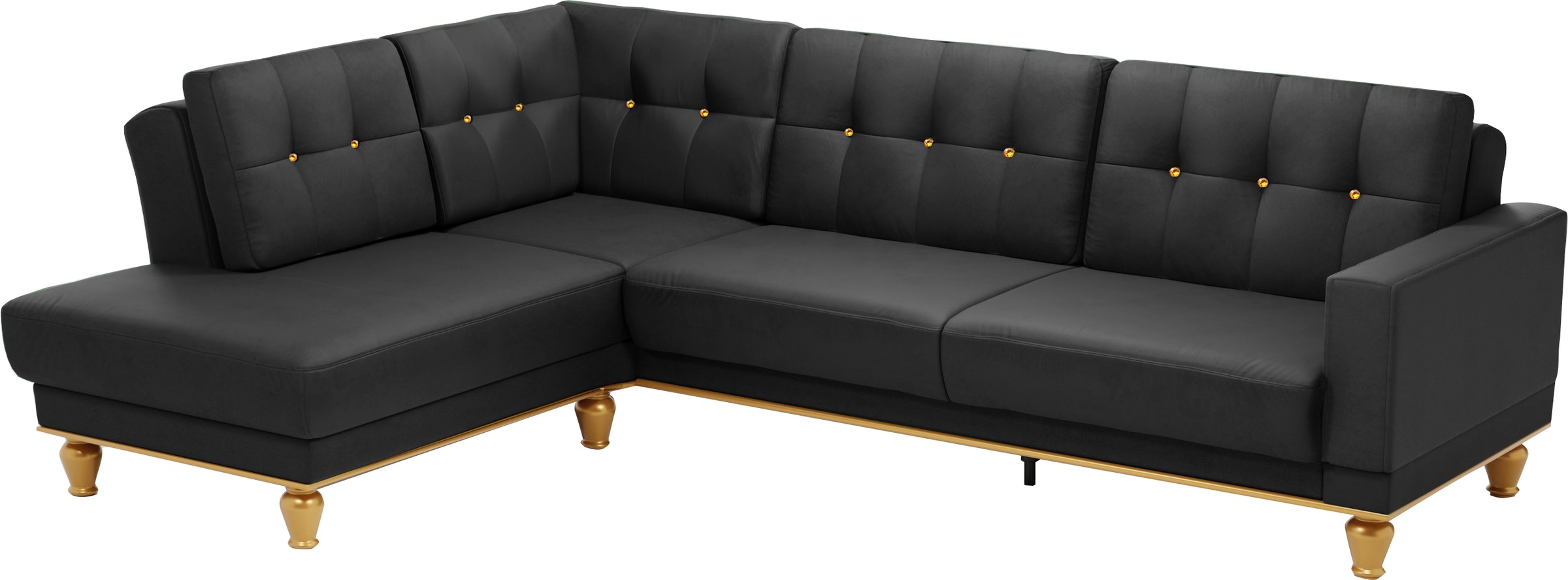 sit&more Ecksofa »Orient 5 L-Form«, mit Strass-Stein, wahlweise mit Bettfunktion und Bettkasten