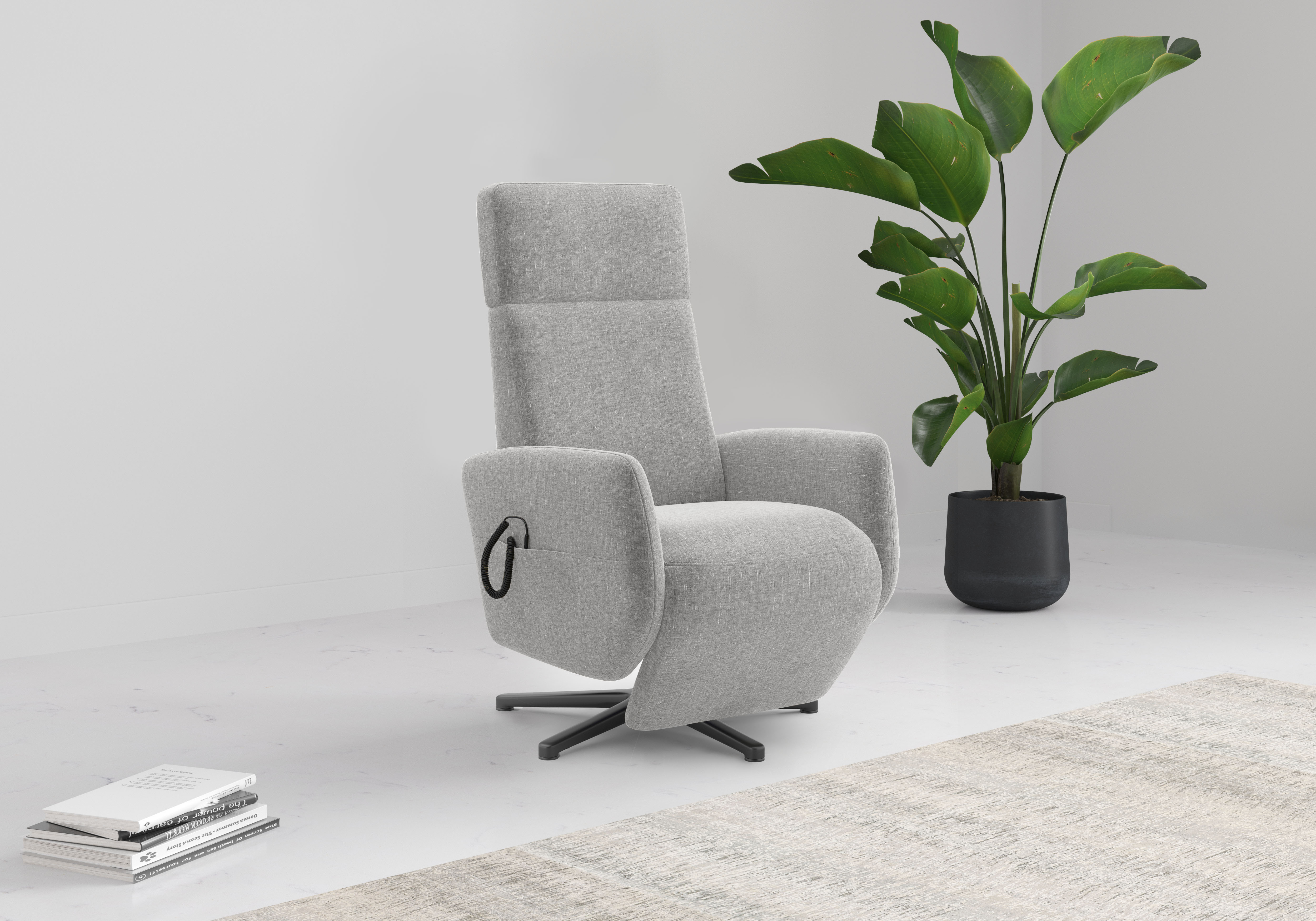 OTTO home TV-Sessel "Rochelle, inkl. Kopfteilverstellung & 360 Drehfunktion" 1 Stk. tlg. wahlweise mit 2 Motoren, Akku & Aufstehhilfe